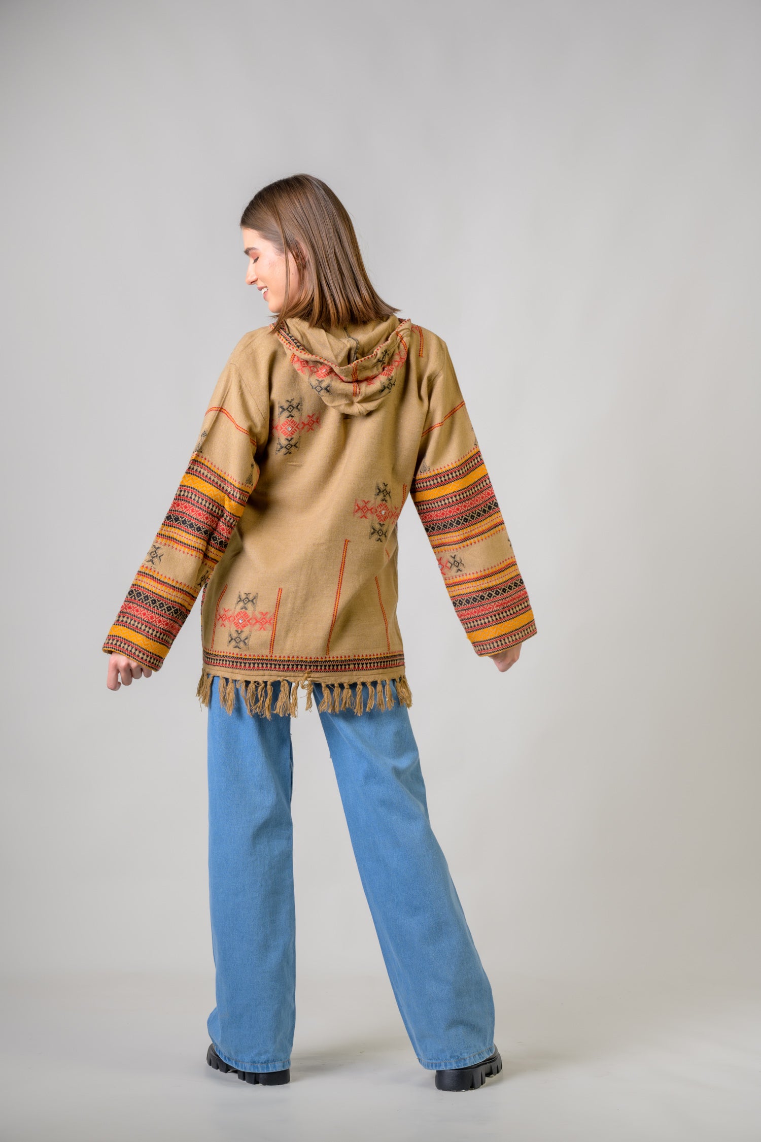 Rhea Pattern Zippered Jacket Black / S/M