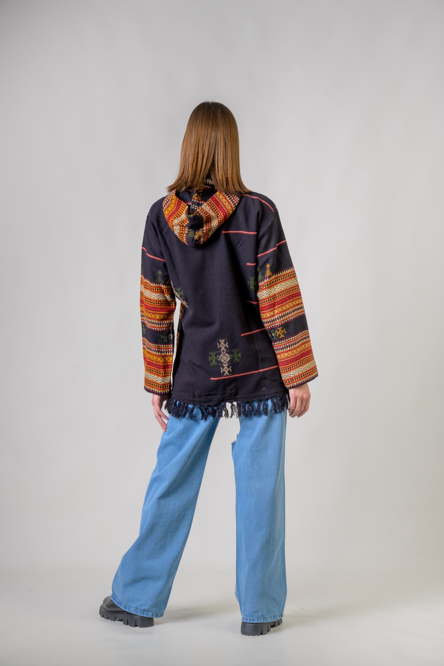 Rhea Pattern Zippered Jacket Black / L/X