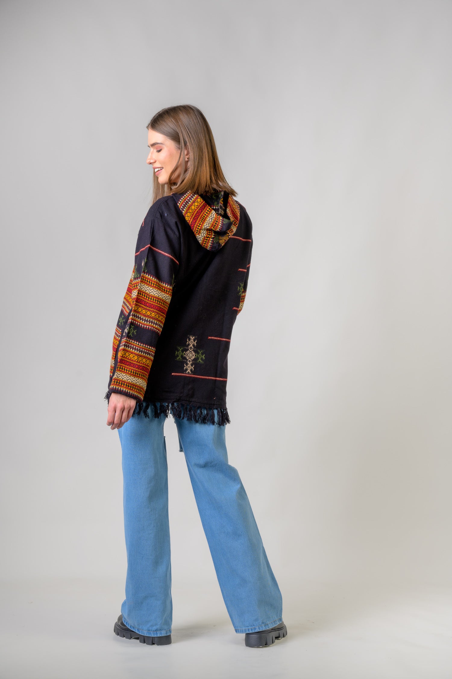 Rhea Pattern Zippered Jacket Black / L/X