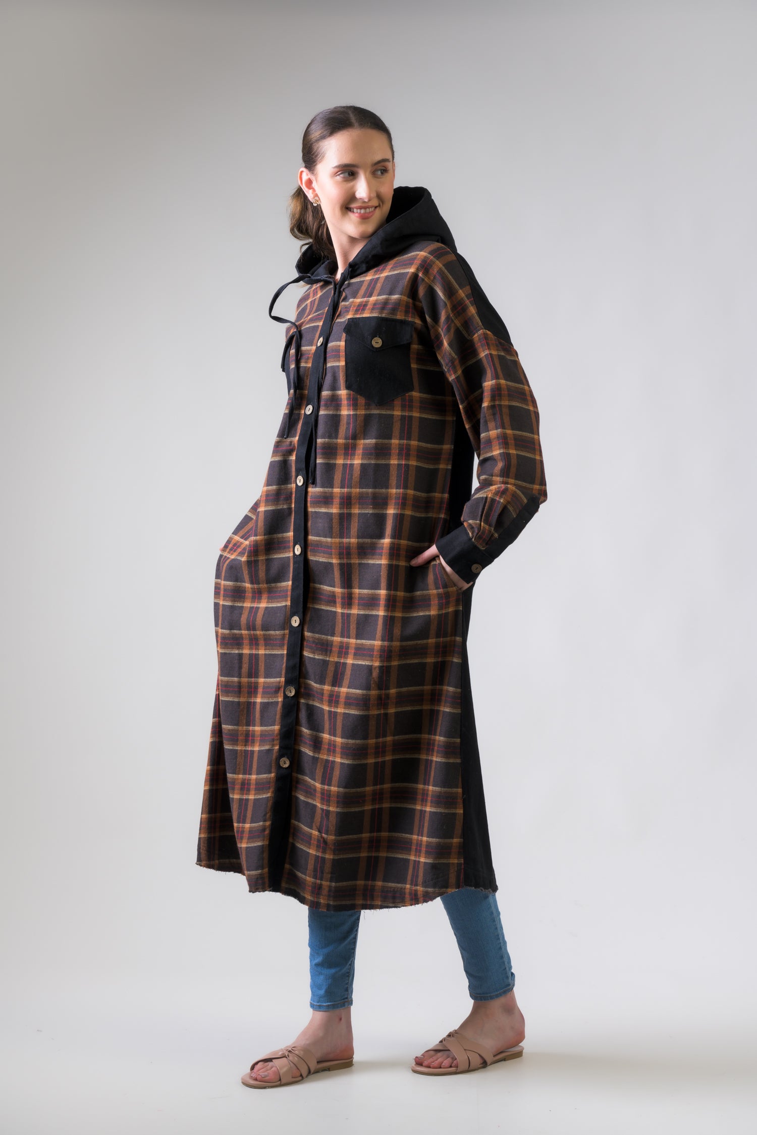 Rhea Audrey Long Jacket Brown / L/X