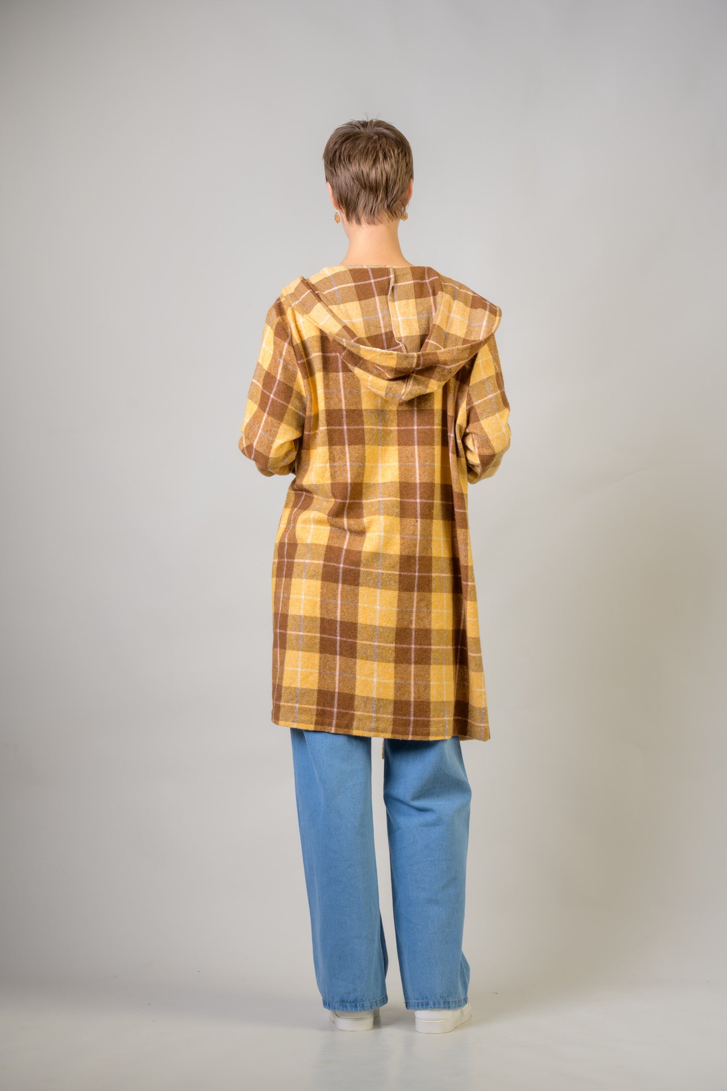Rhea Heather Hoodie Shrug Coat Mustard / L/X