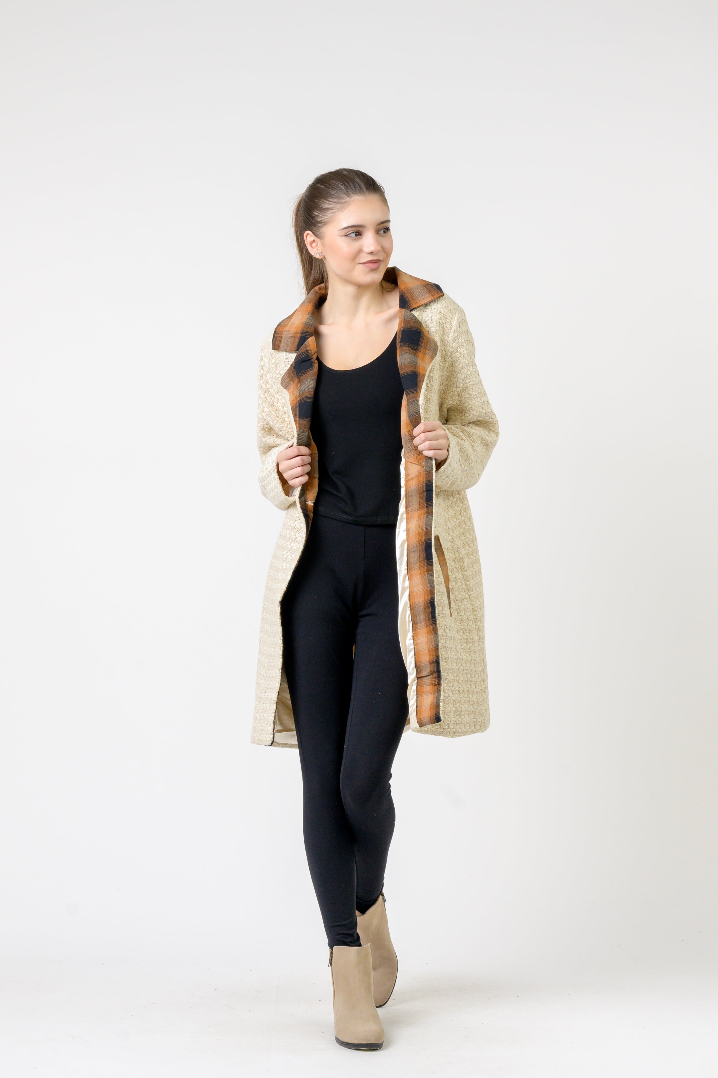 Rhea Single Button Cotton Knitted French Coat