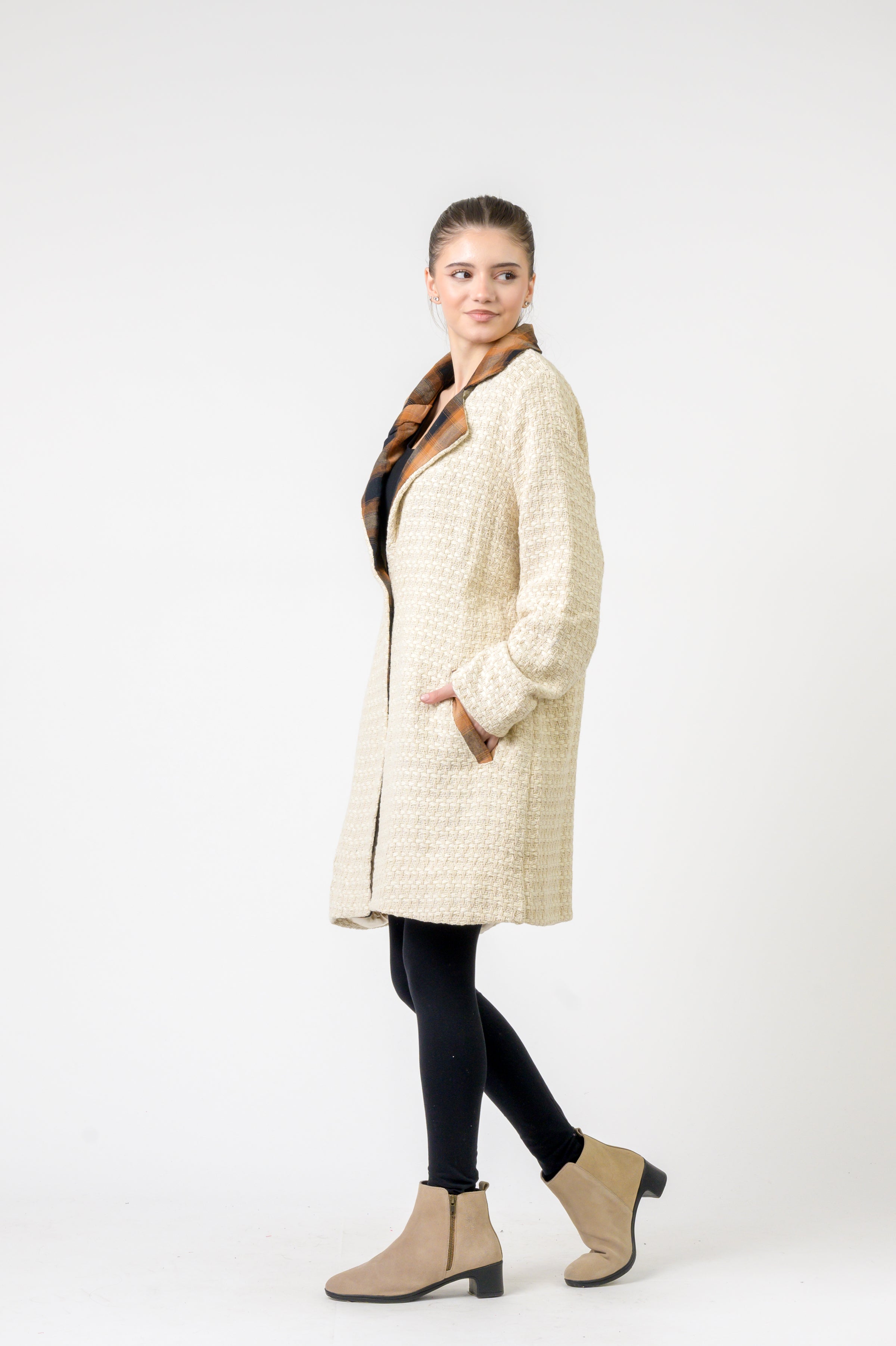 Rhea Single Button Cotton Knitted French Coat