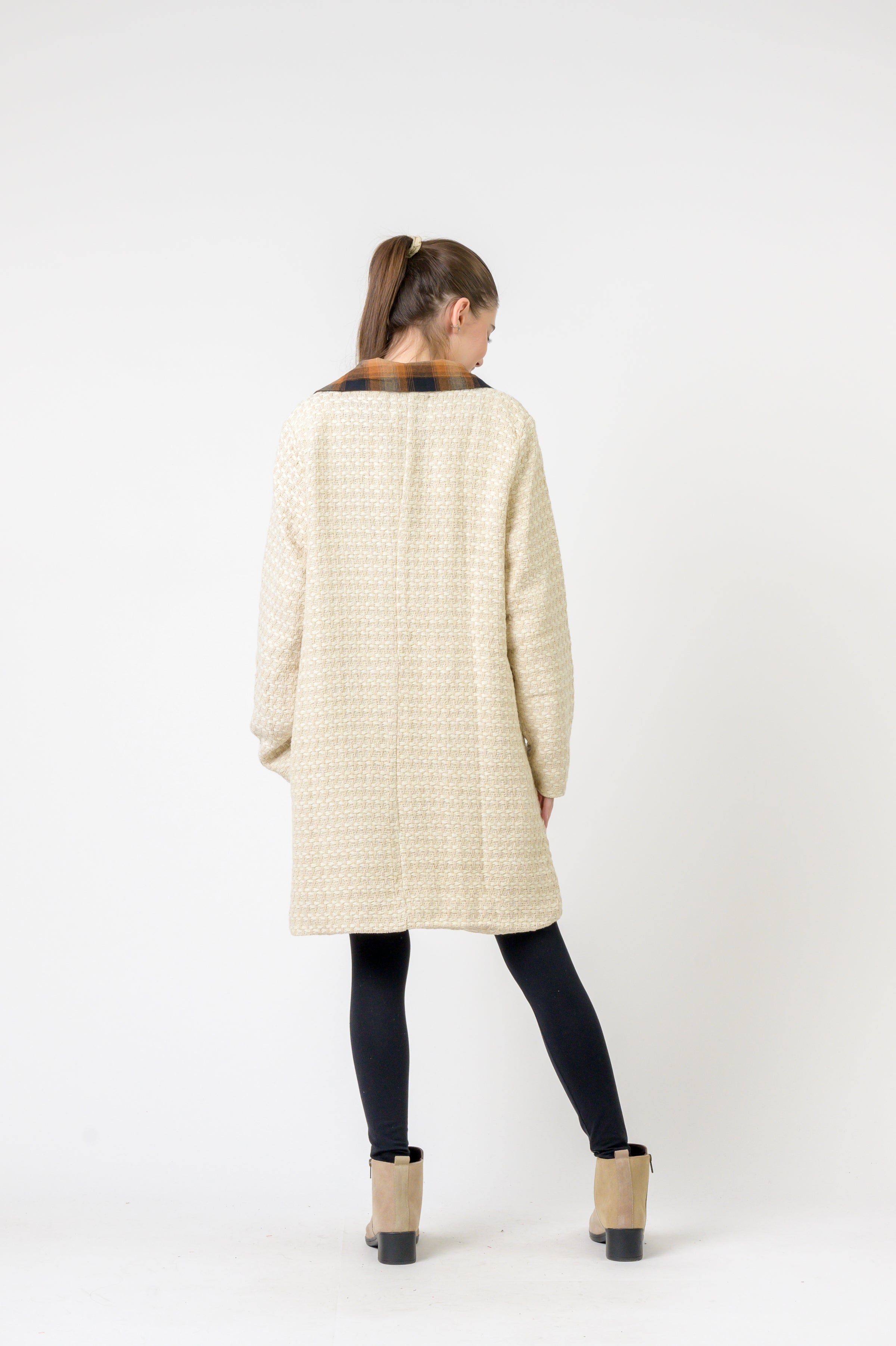 Rhea Single Button Cotton Knitted French Coat