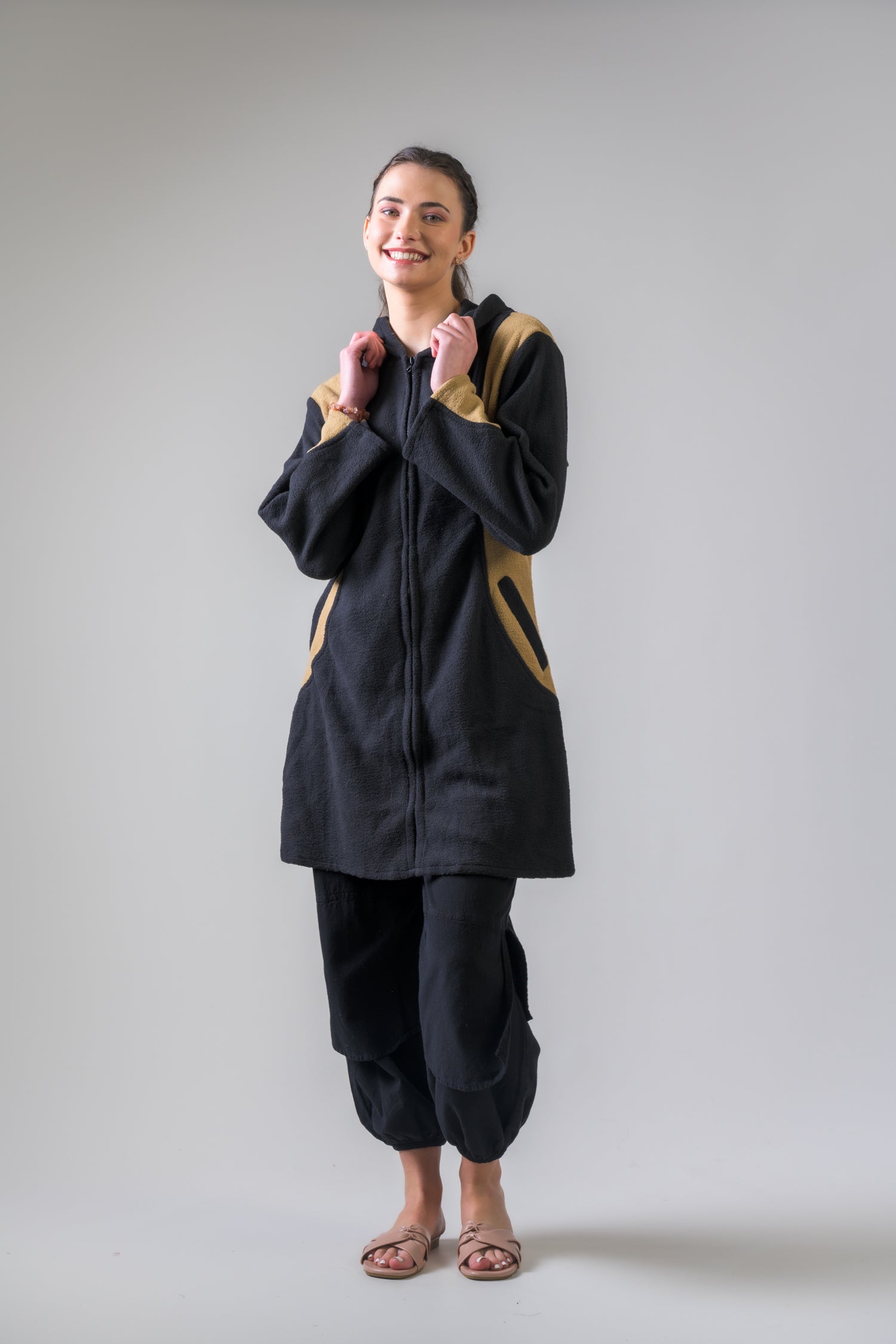 Rhea Fleecy Pocket Jacket Black / S/M