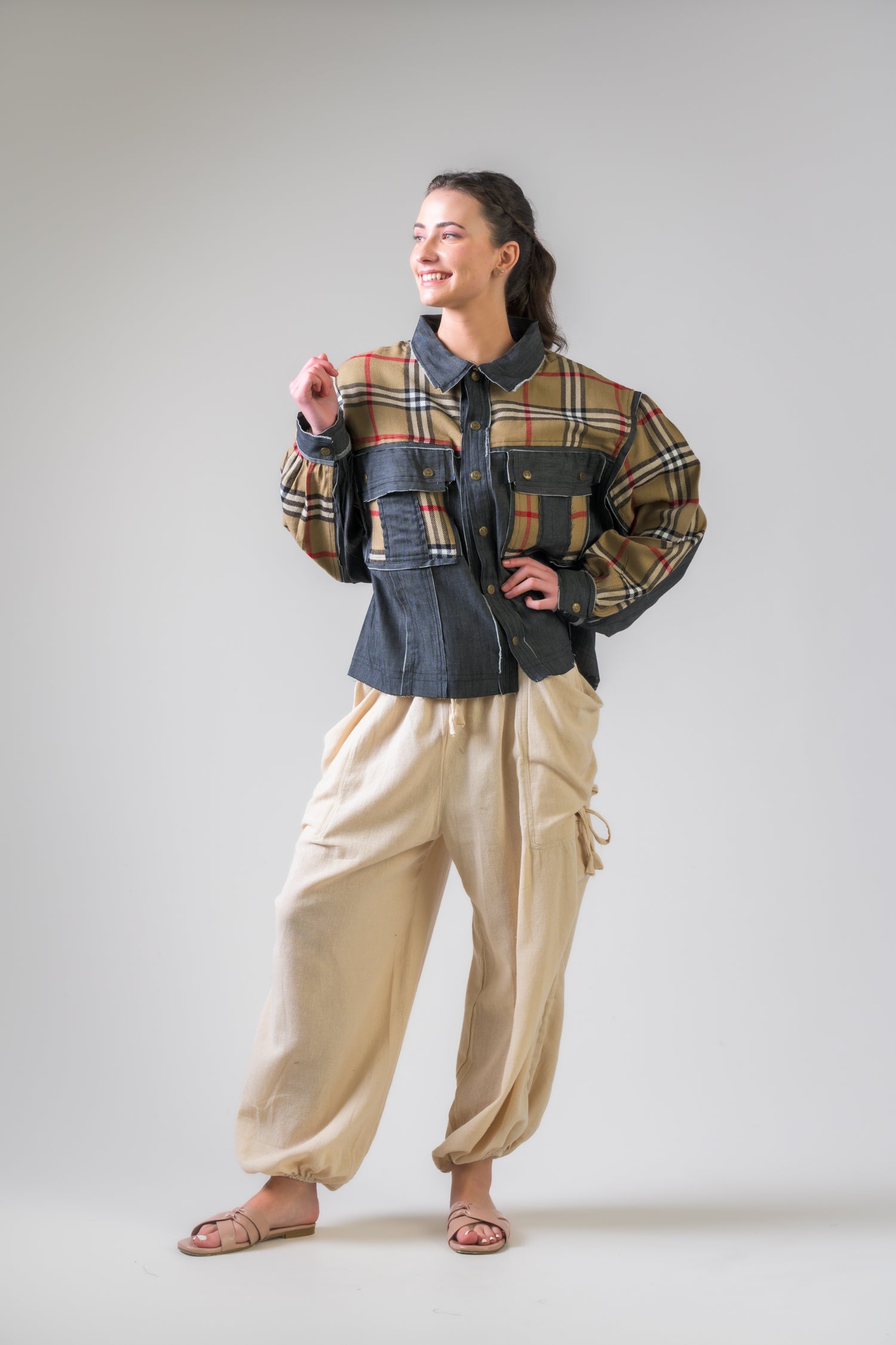 Rhea Light Jacket with Plaid Assorted / Medium