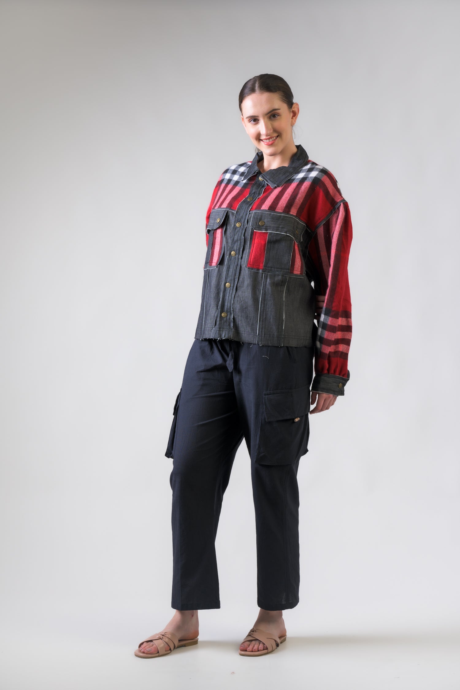 Rhea Light Jacket with Plaid Assorted / Large