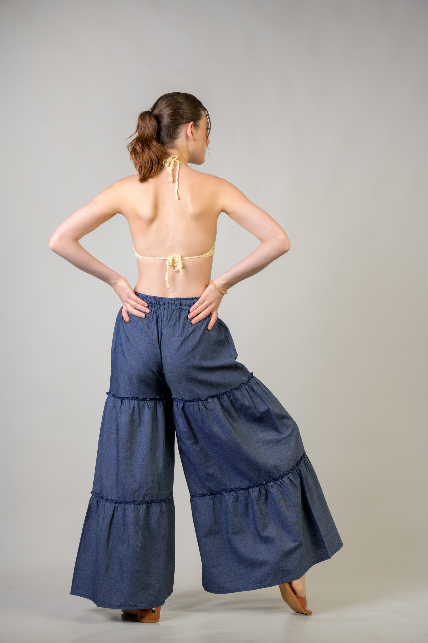 Rhea Tie-Front Denim Pants Assorted / One Size