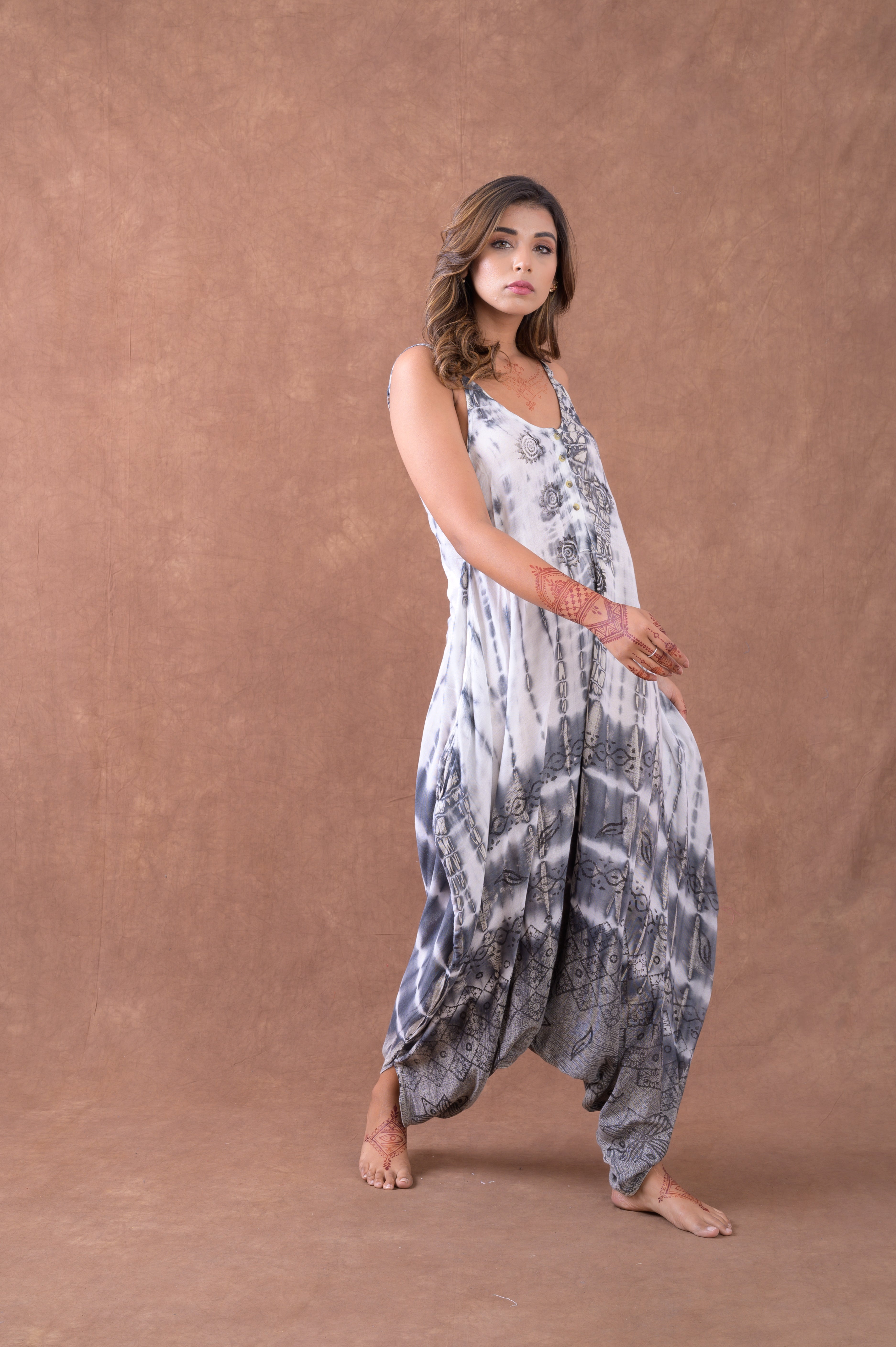 Rhea Tall Flowers Sleeveless Print Dress