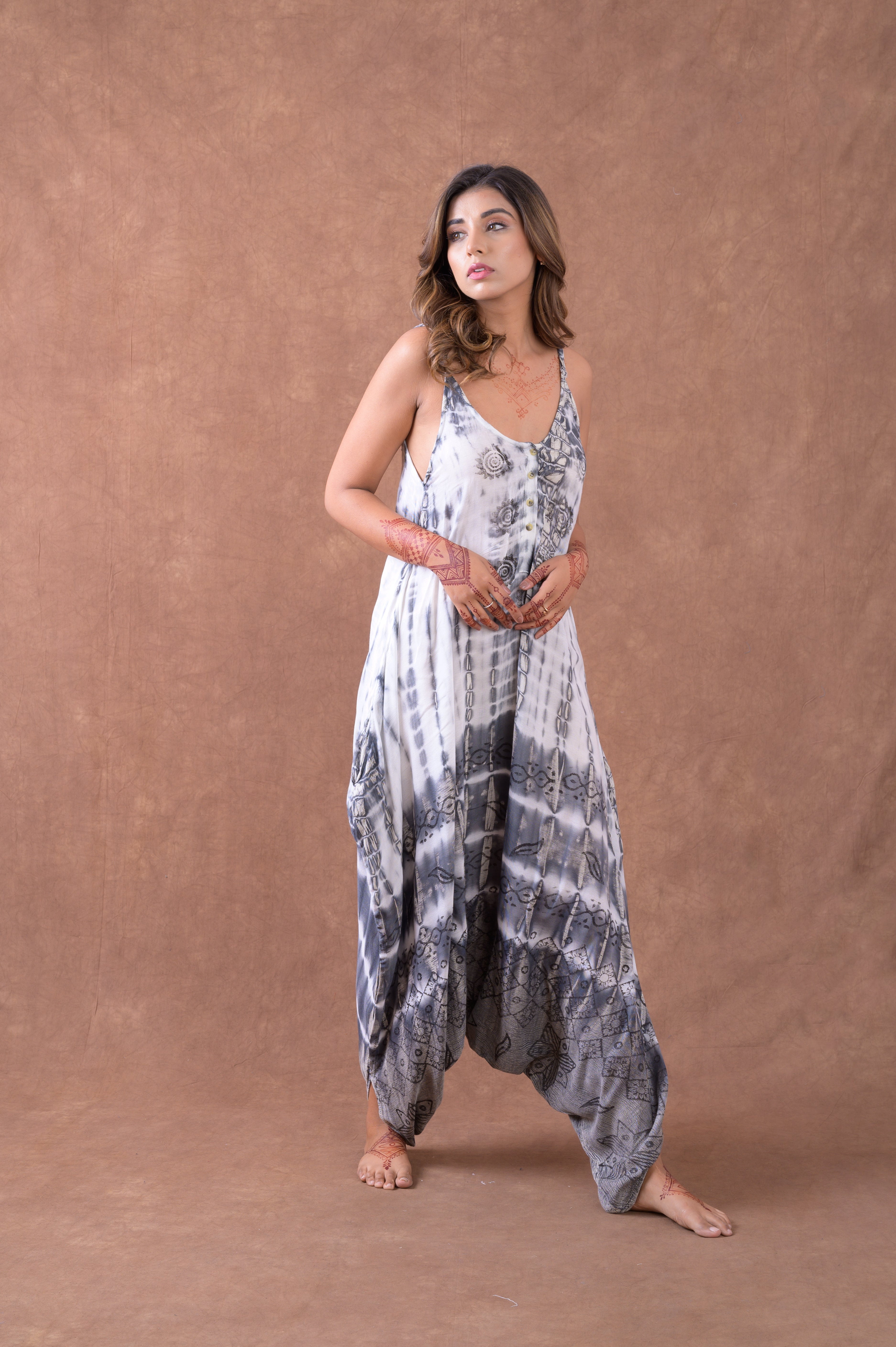 Rhea Tall Flowers Sleeveless Print Dress