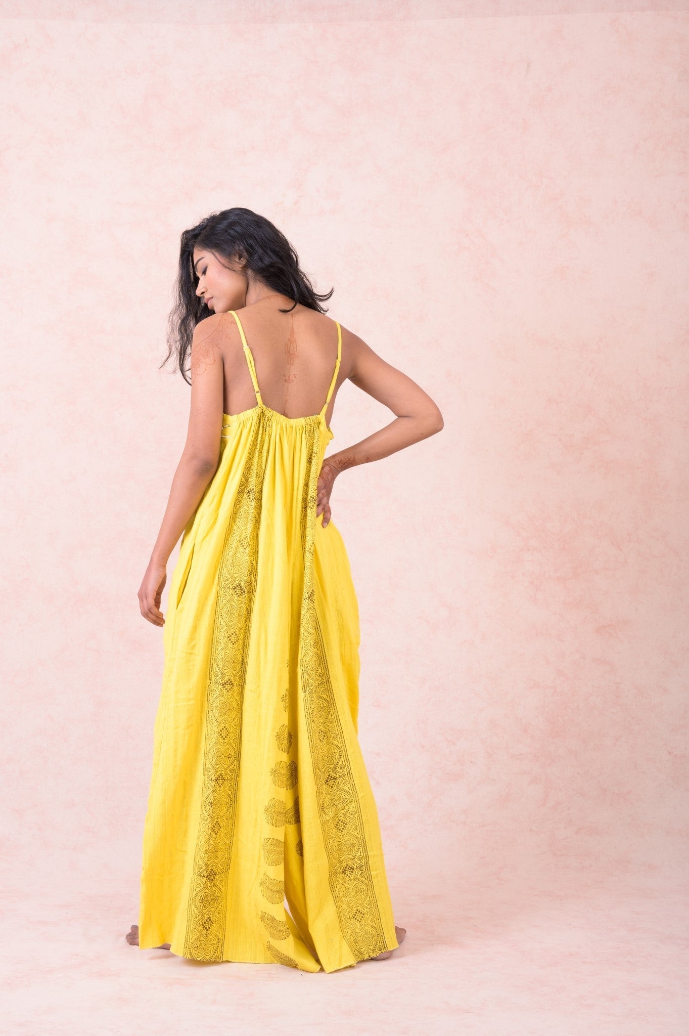 Rhea Pattern & Strap Jumpsuit Yellow / One Size