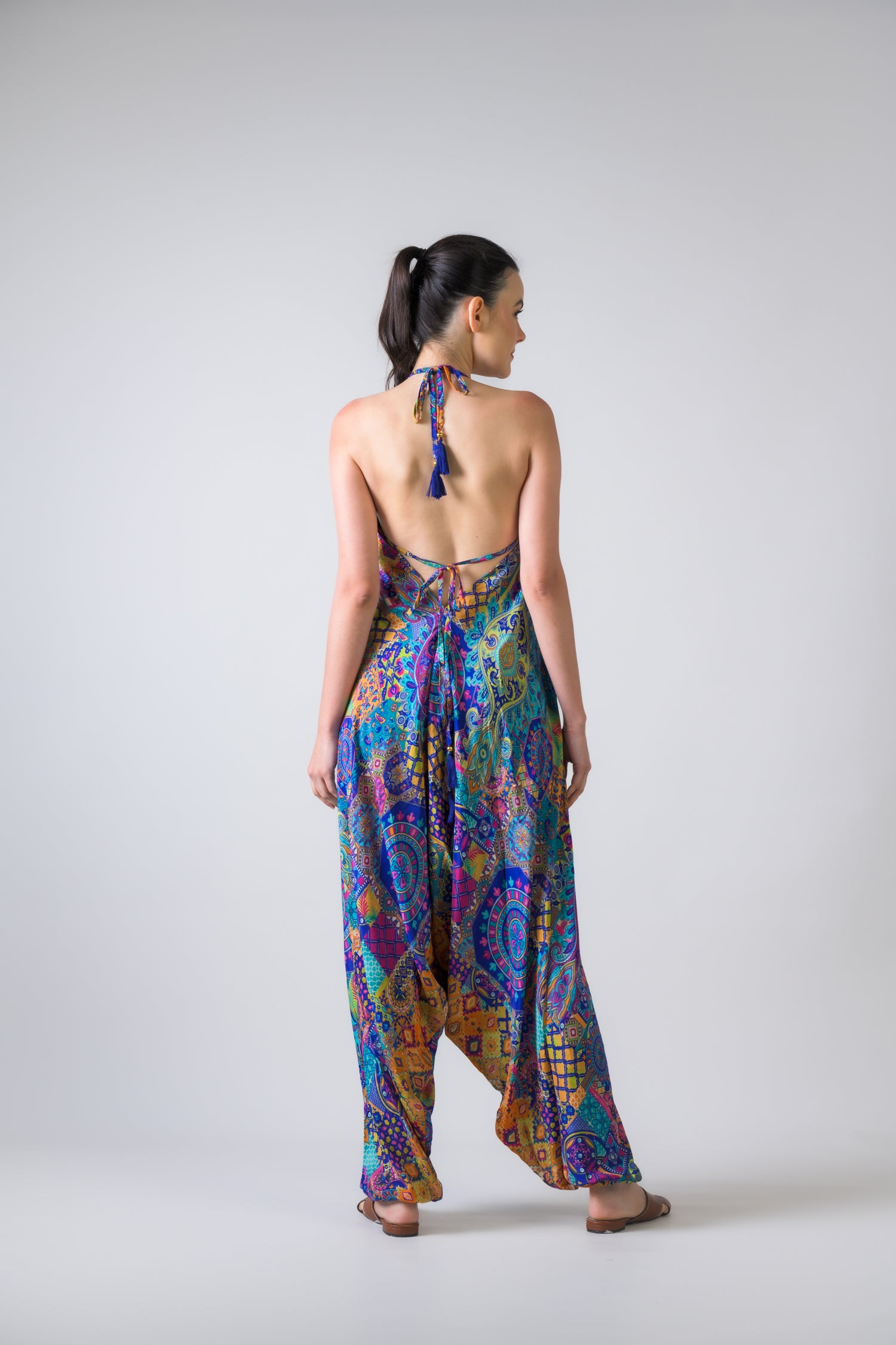 Rhea Boho Print Harem Jumpsuit Assorted / One Size