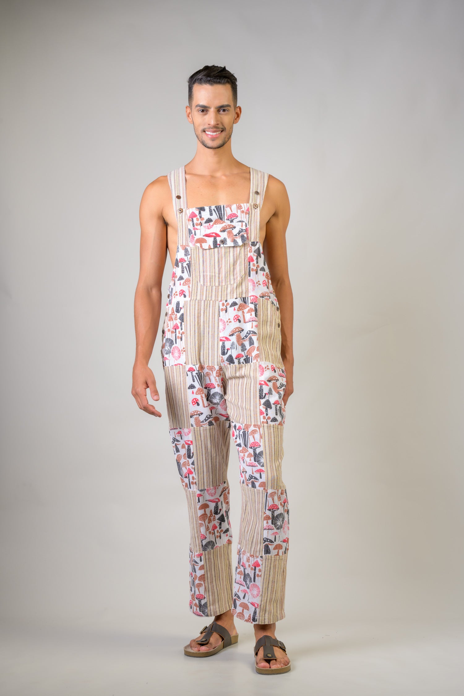 Rhea Stripe and Mushroom Jumper Beige / Small