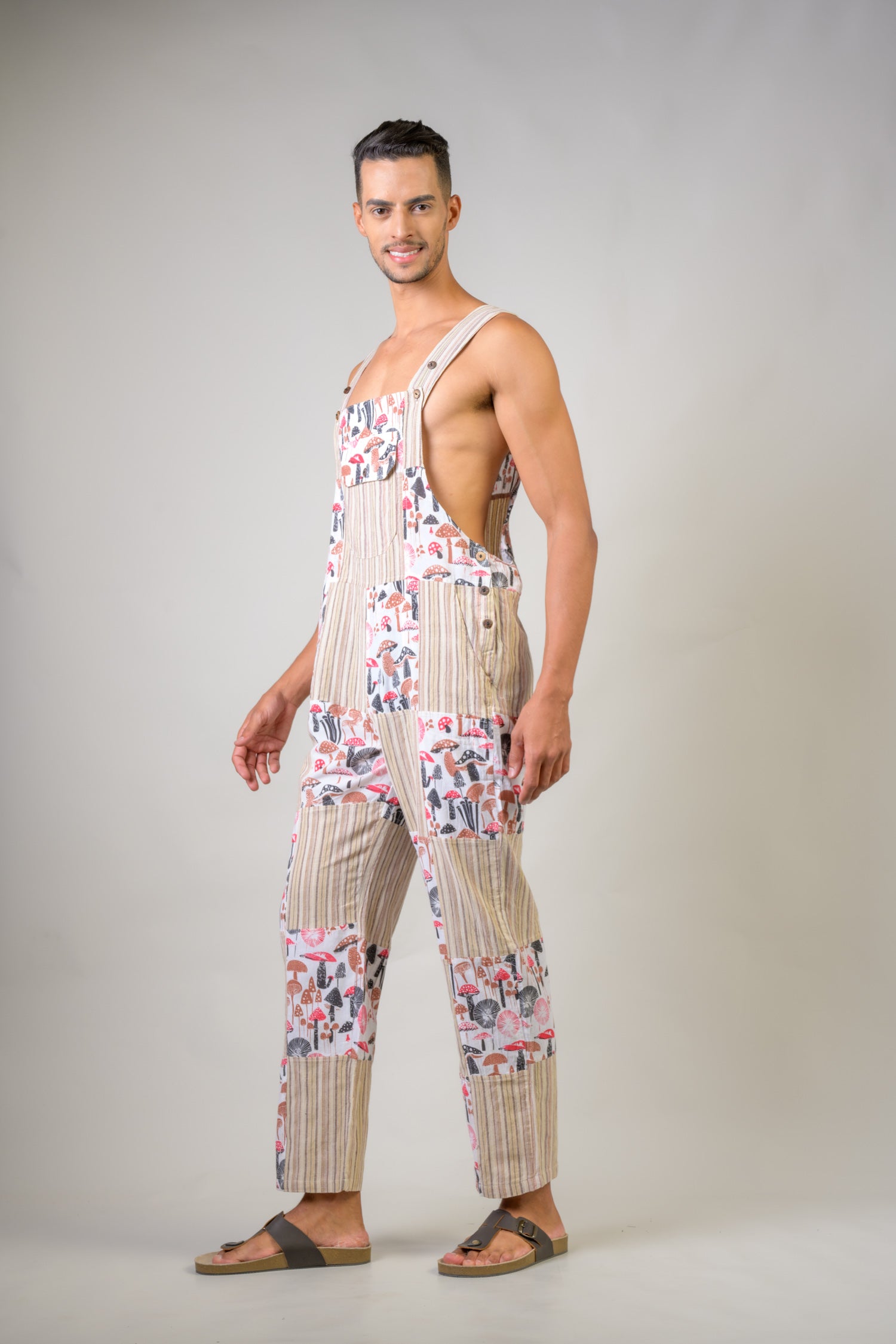 Rhea Stripe and Mushroom Jumper Beige / Medium