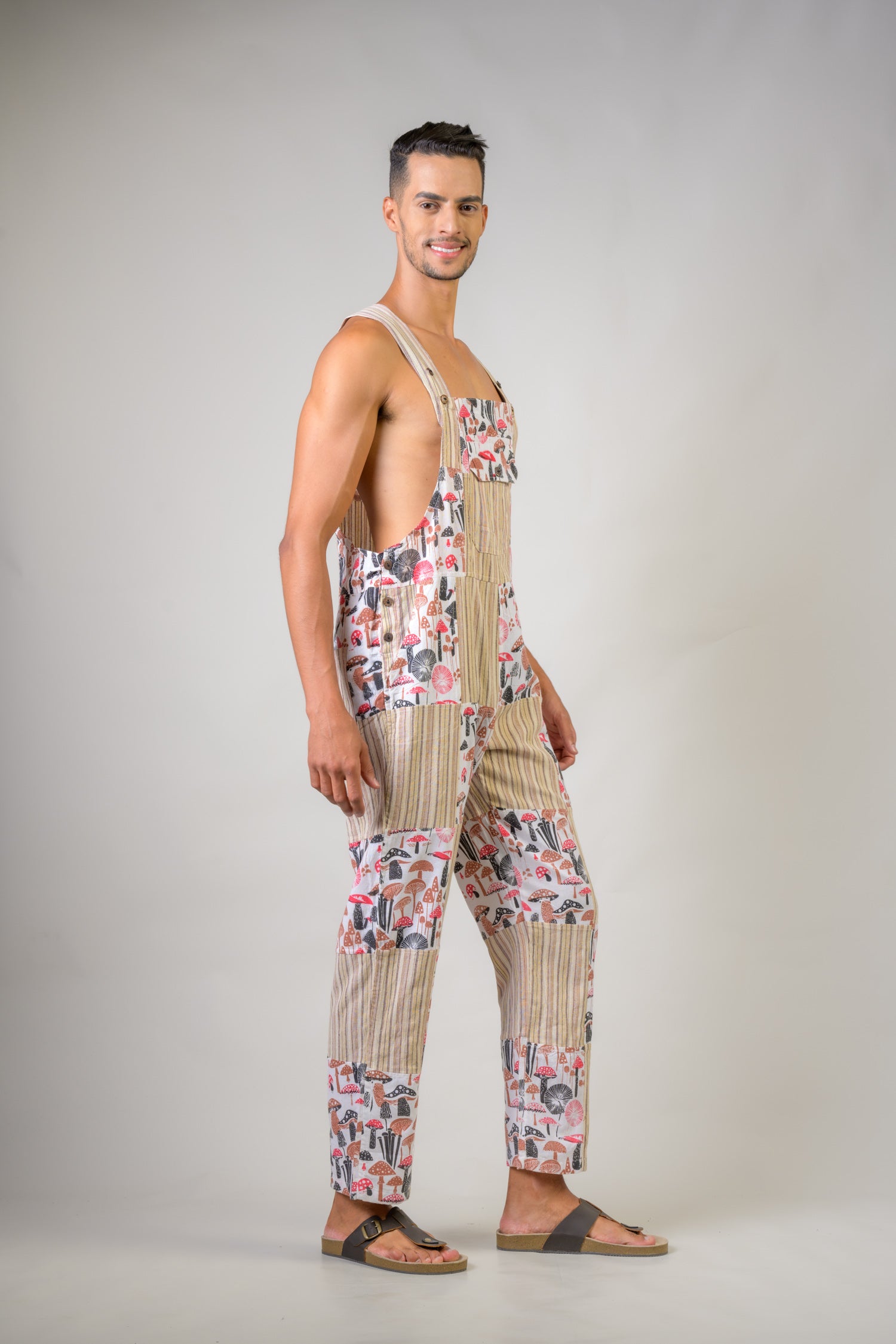 Rhea Stripe and Mushroom Jumper Beige / Medium