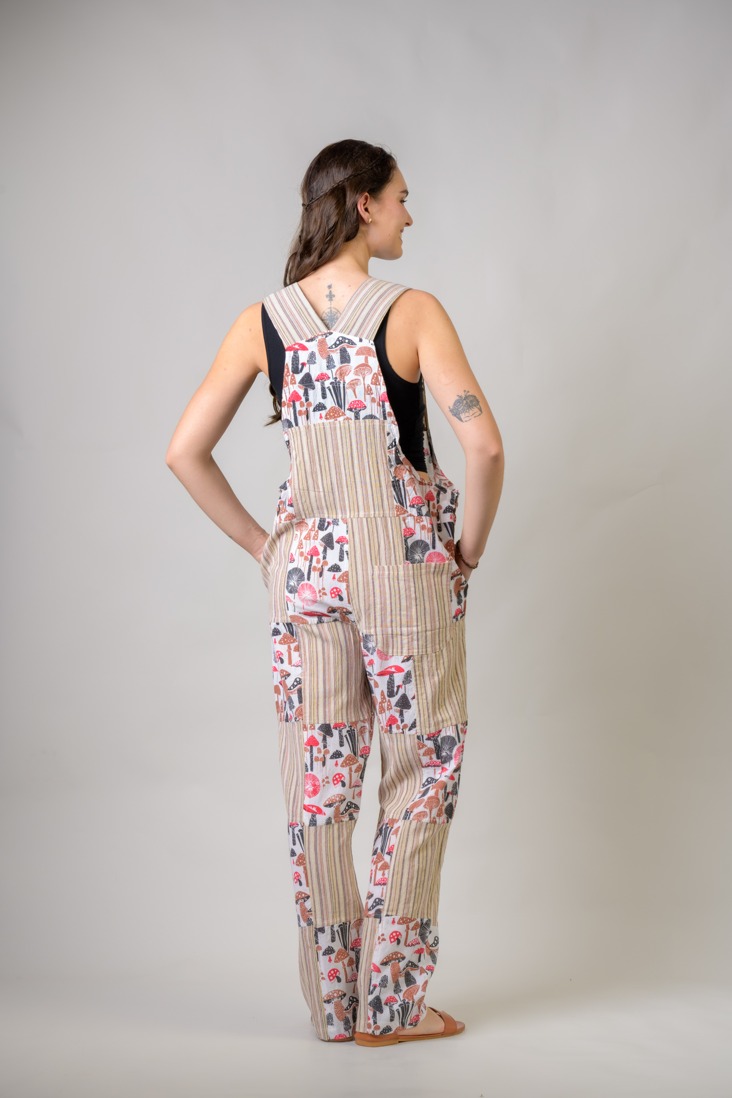 Rhea Stripe and Mushroom Jumper Beige / Large