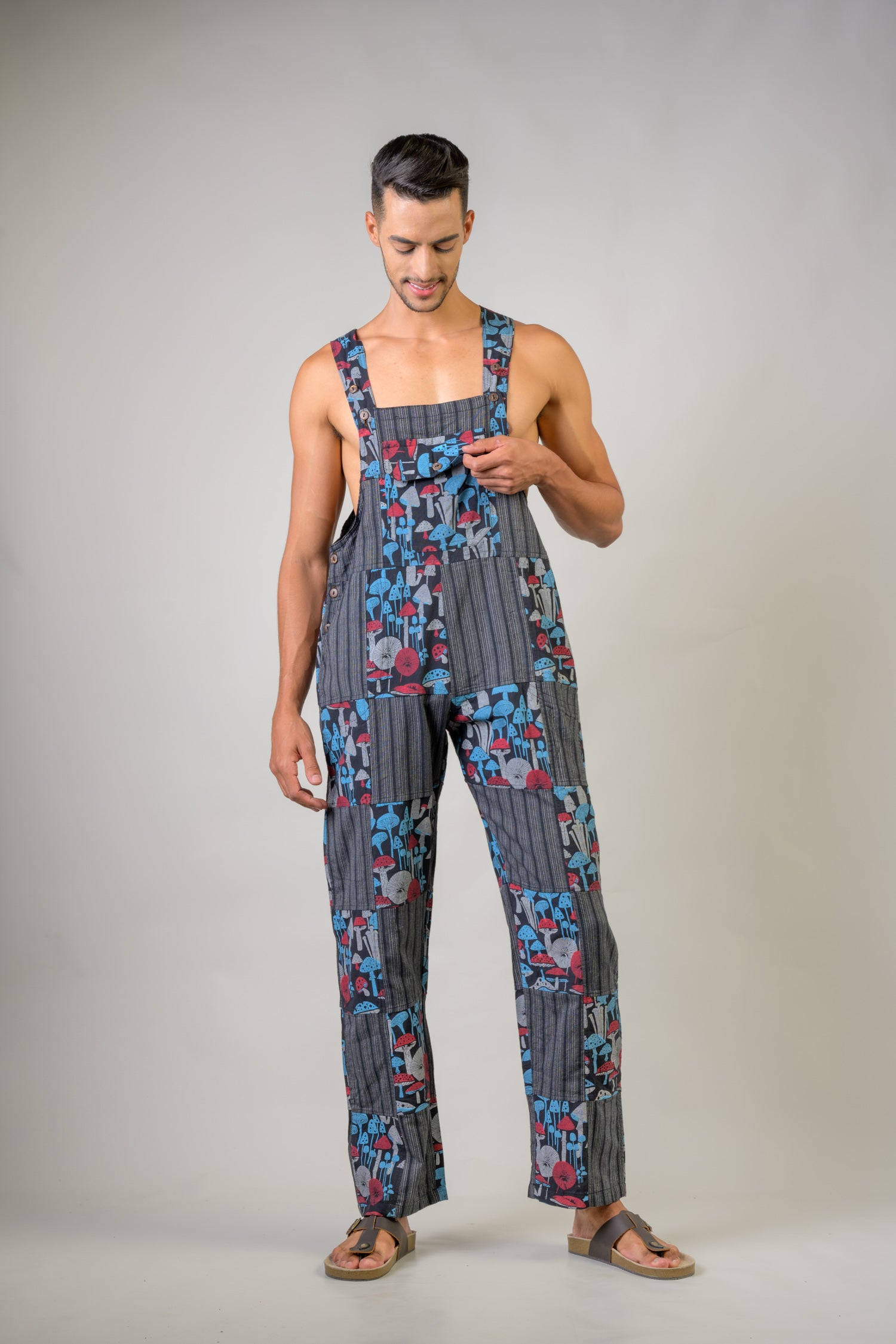 Rhea Stripe and Mushroom Jumper Black / Medium