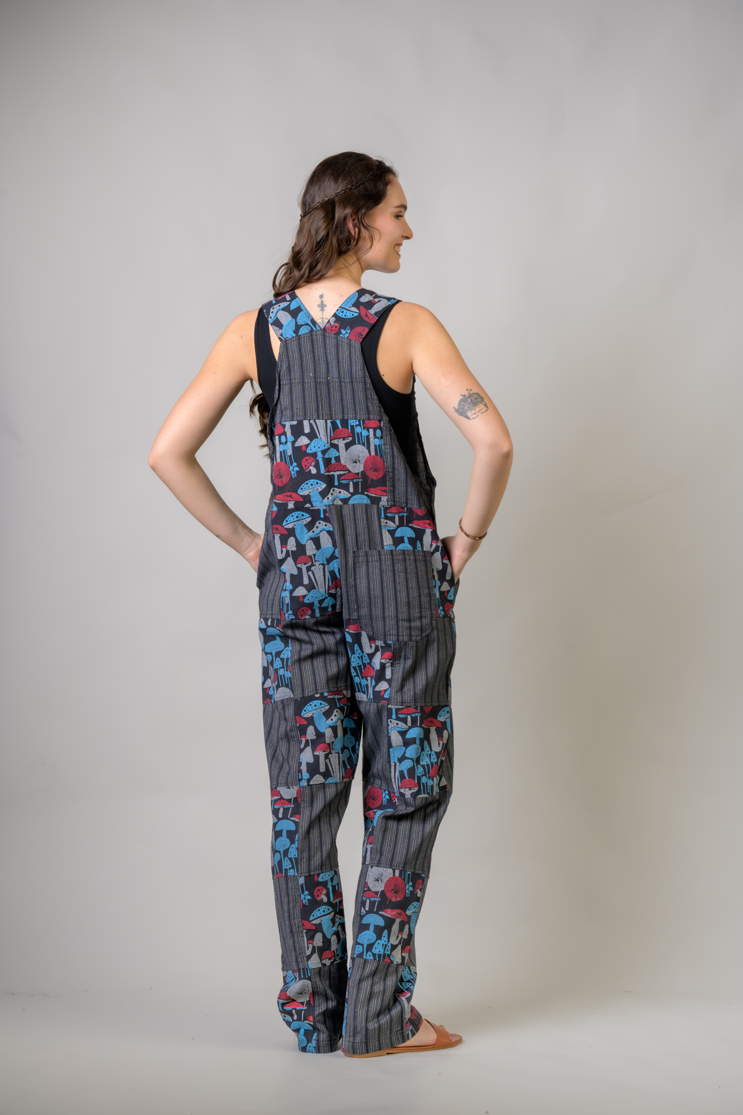 Rhea Stripe and Mushroom Jumper Black / Large