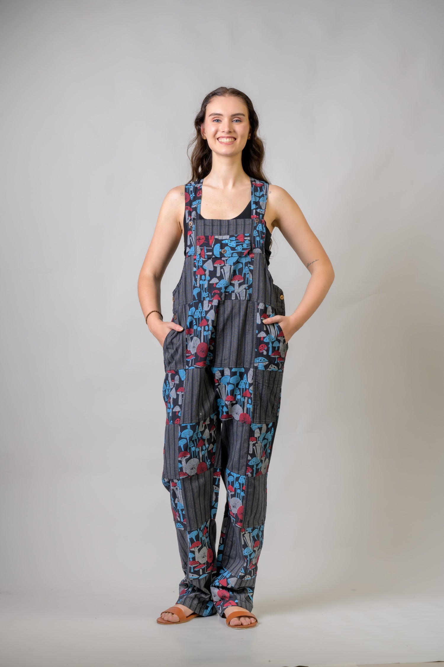 Rhea Stripe and Mushroom Jumper Black / Large