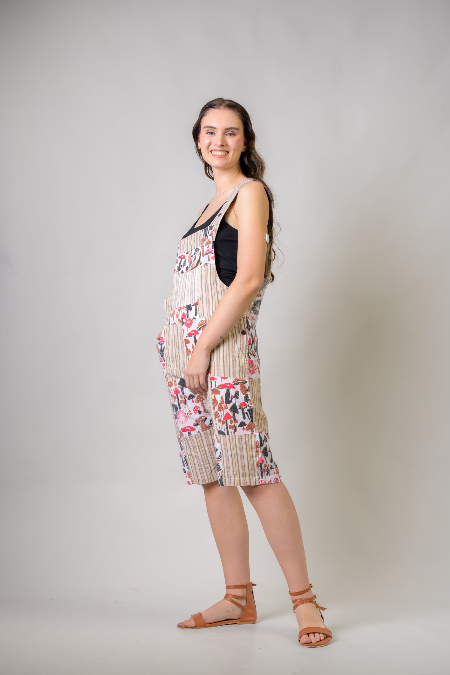 Rhea Stripe and Mushroom Short Jumper Black / Small