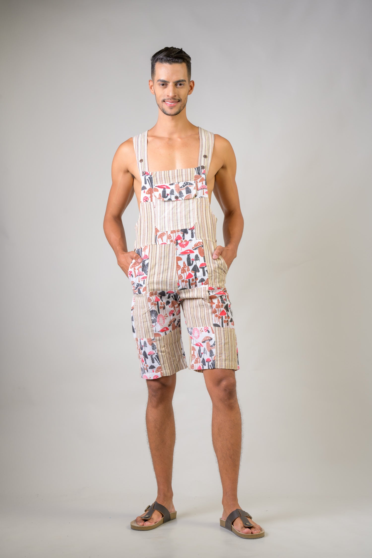 Rhea Stripe and Mushroom Short Jumper Black / Small