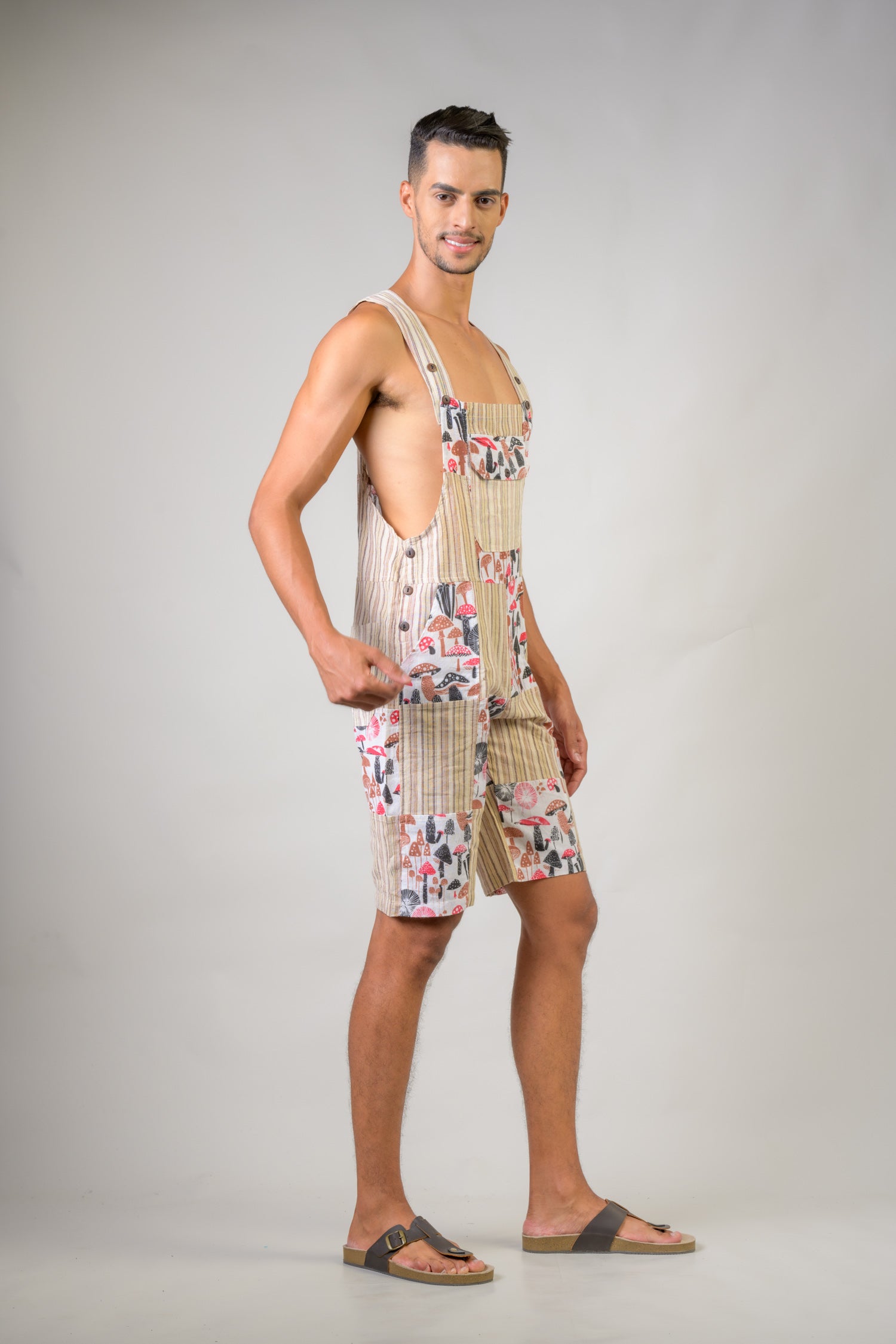 Rhea Stripe and Mushroom Short Jumper Black / Small