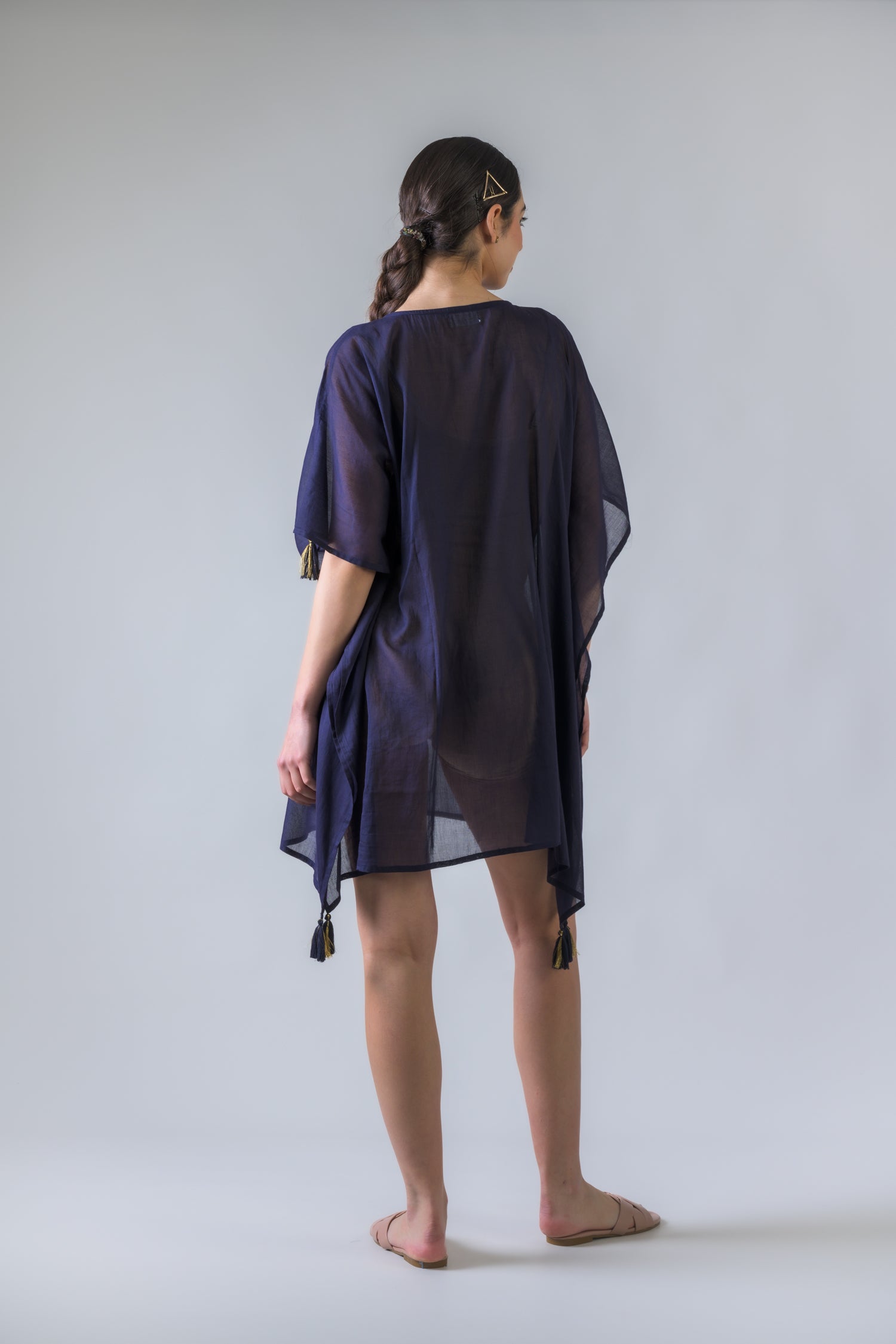 Rhea Evil Eye Brief Kaftan Aqua / One Size