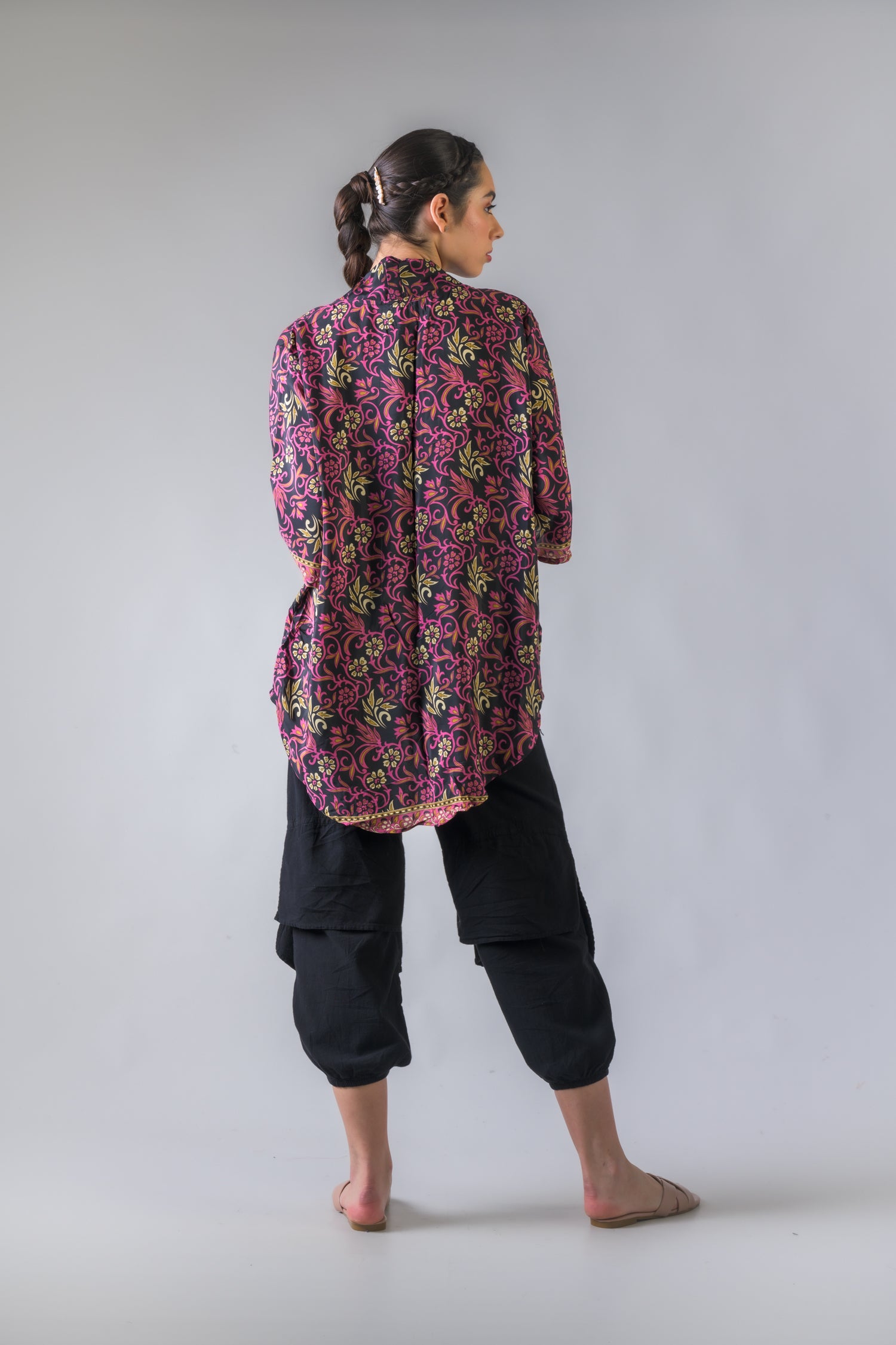 Rhea Fire Flower Kimono Purple / One Size