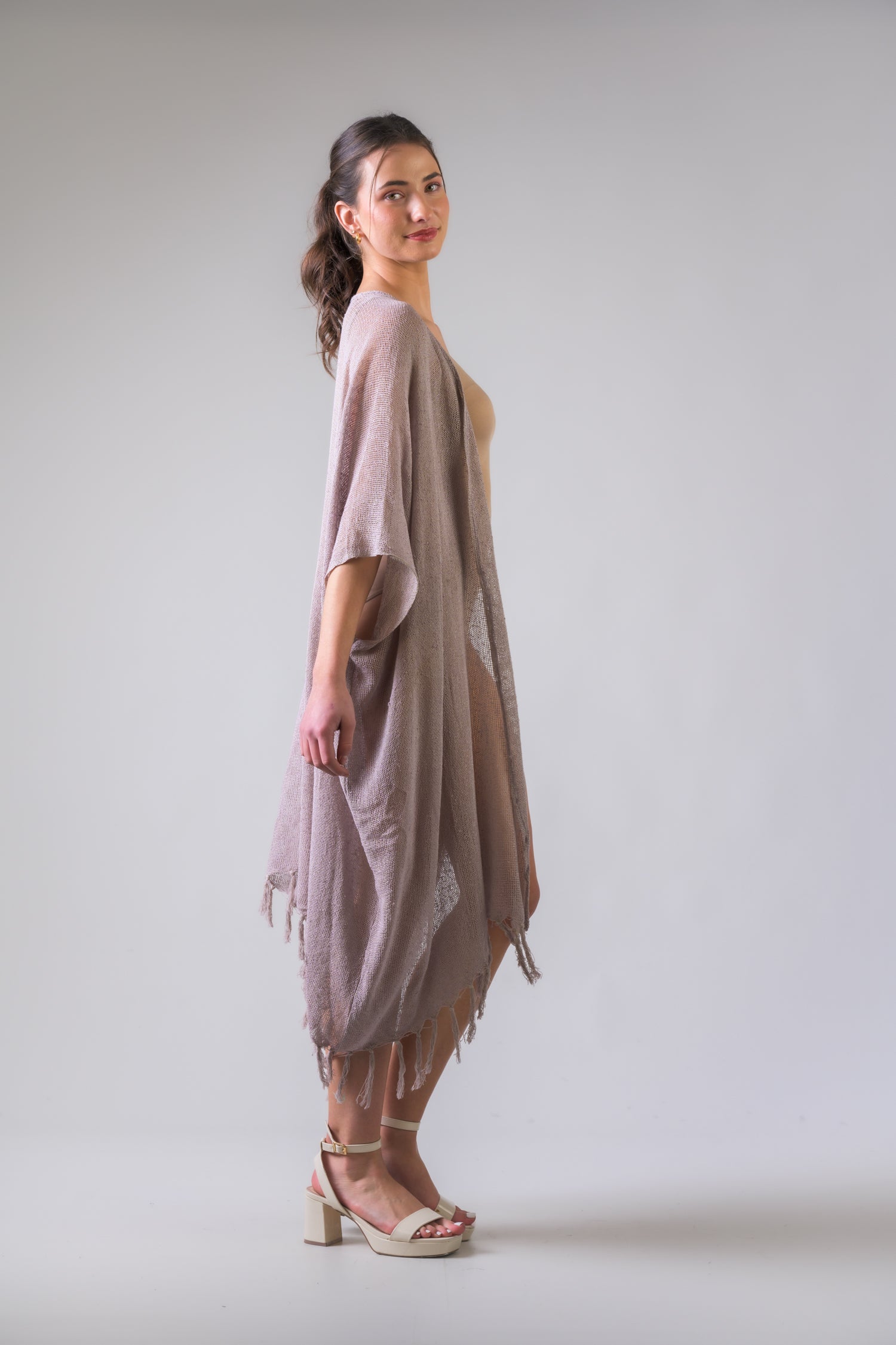 Rhea Light Short Kimono Black / One Size