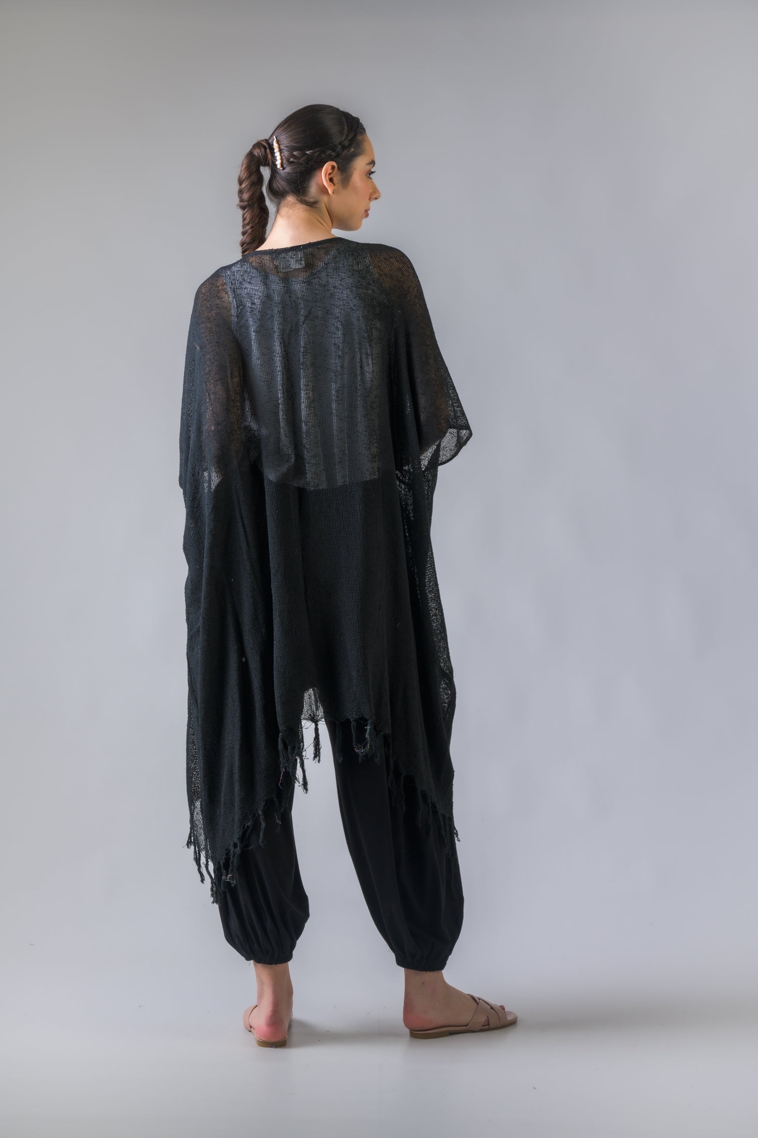 Rhea Light Short Kimono Black / One Size