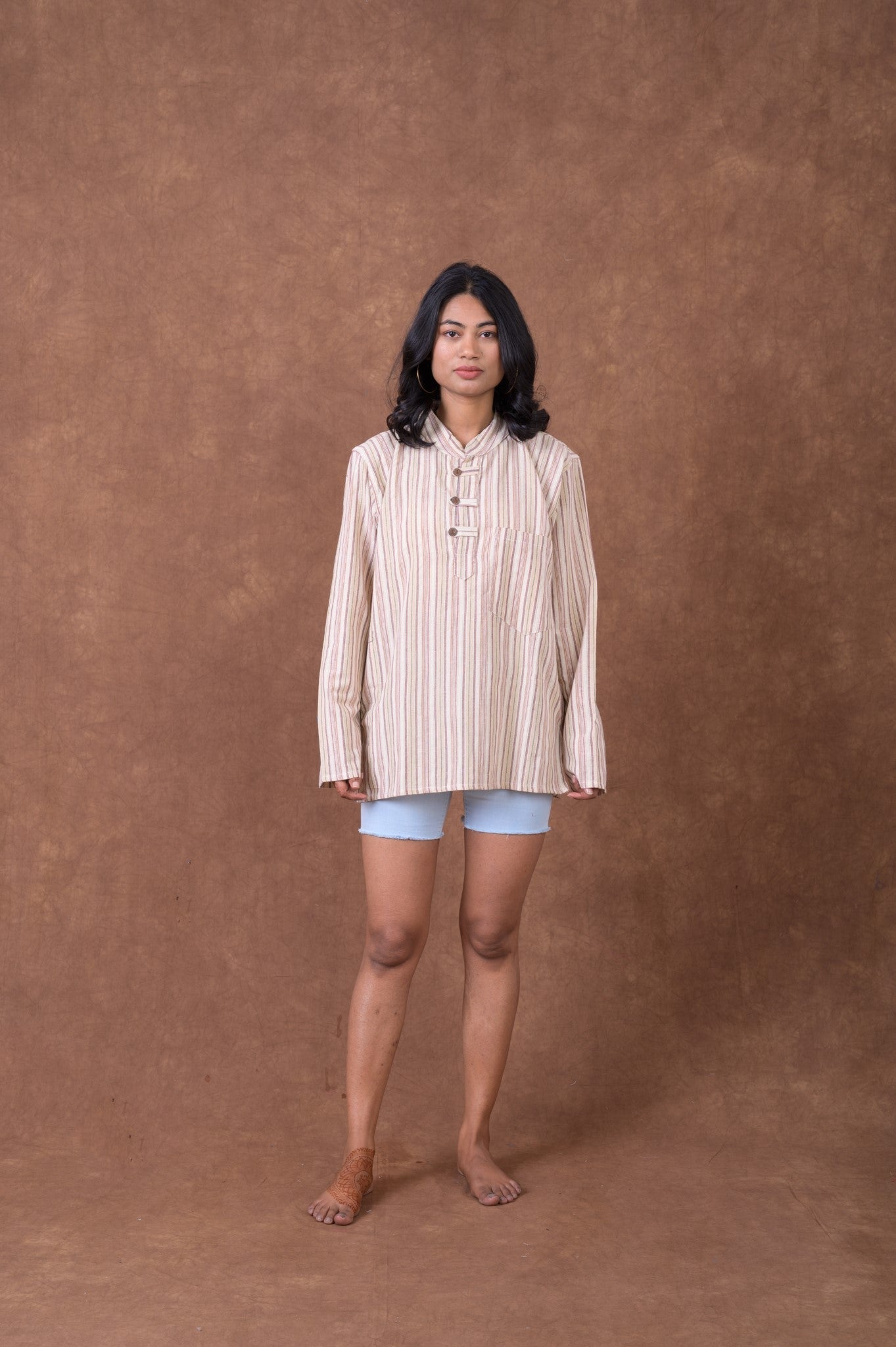 Rhea Striped Pocket Shirt Black / Small