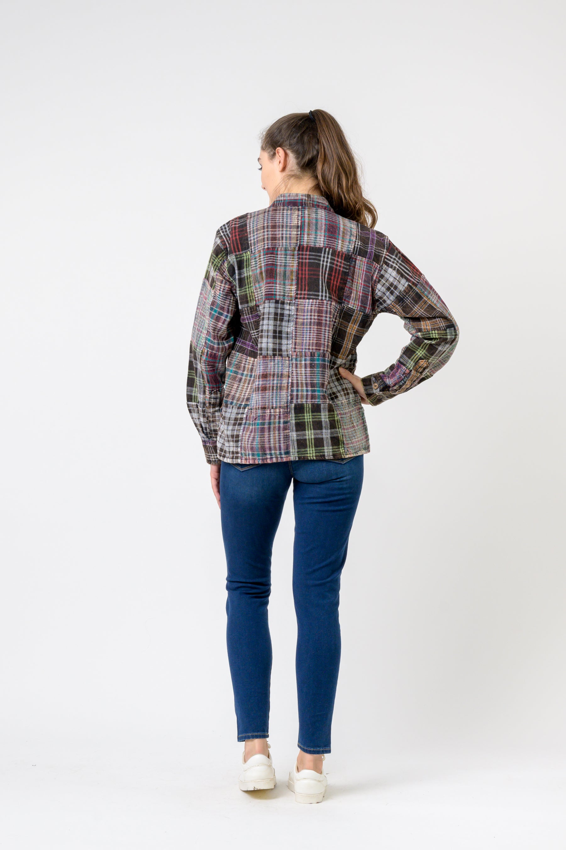 Rhea Patterned Cotton Long Sleeve Top