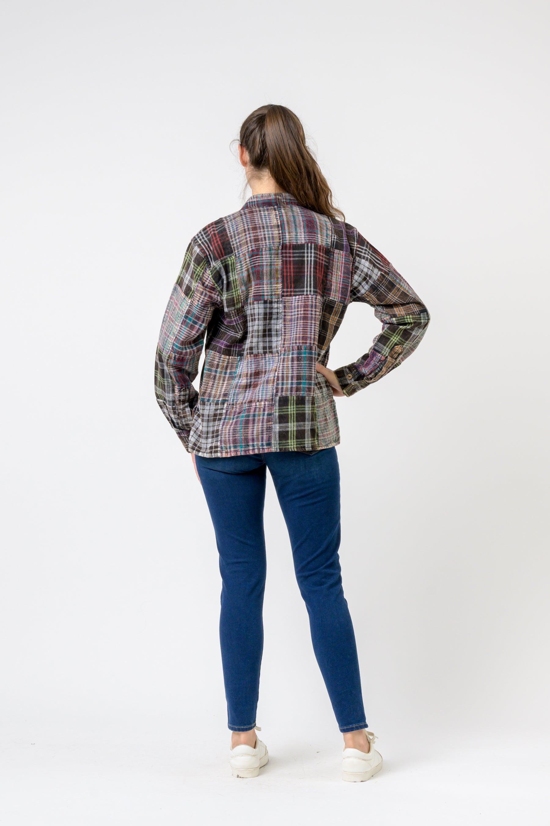 Rhea Patterned Cotton Long Sleeve Top