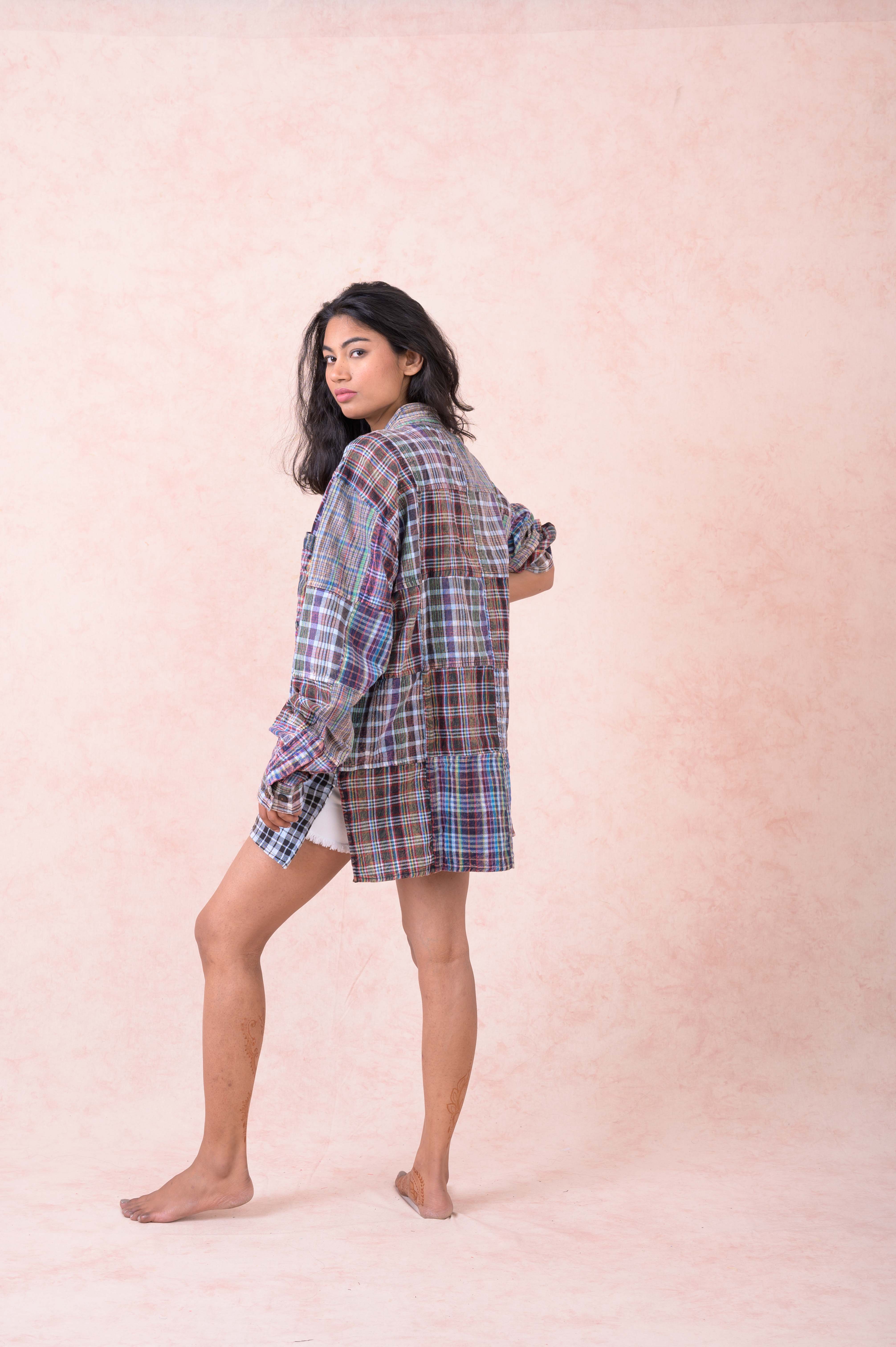 Rhea Patterned Cotton Long Sleeve Top