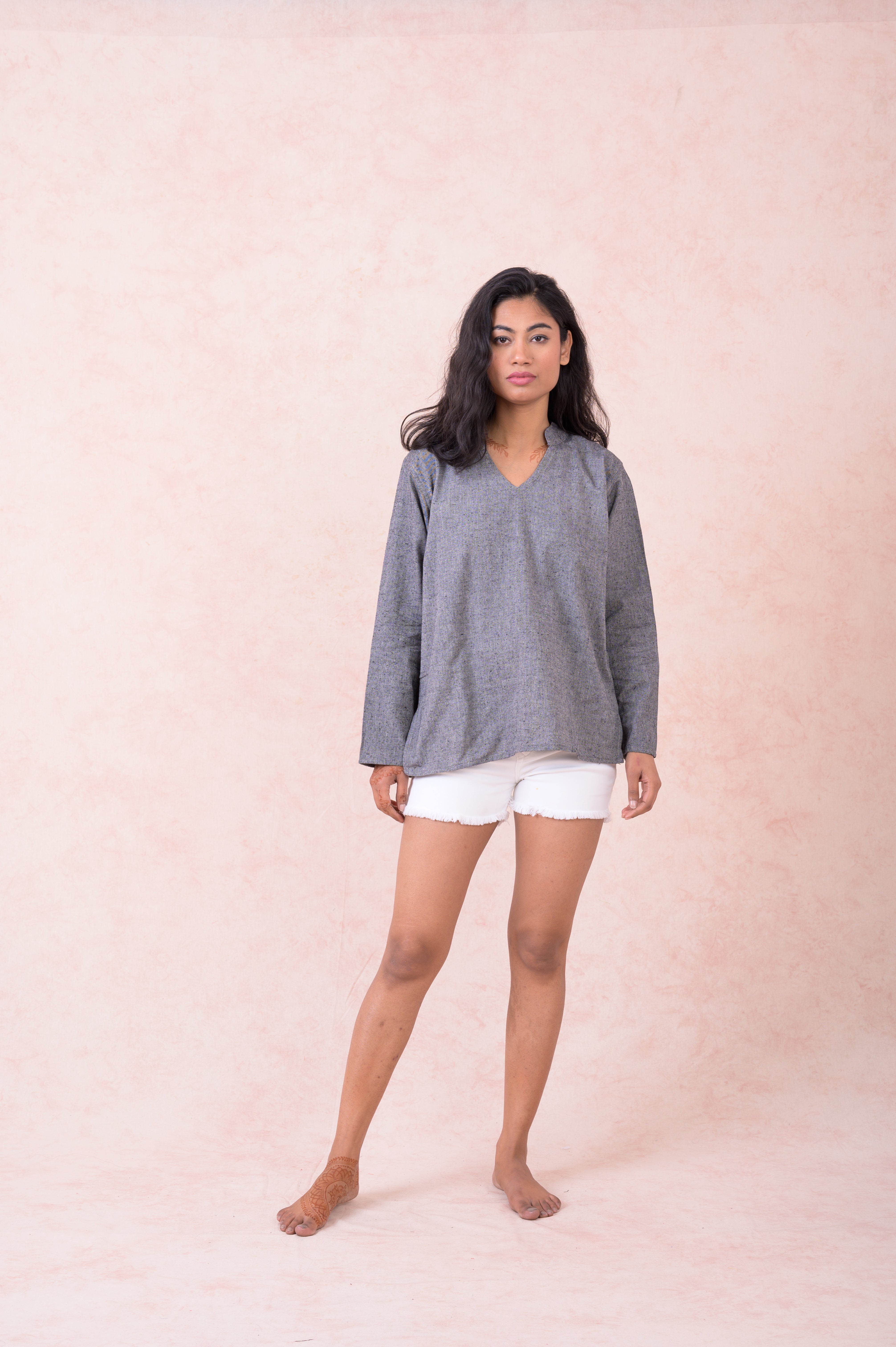 Rhea Solid Long Sleeve Top Black / Small
