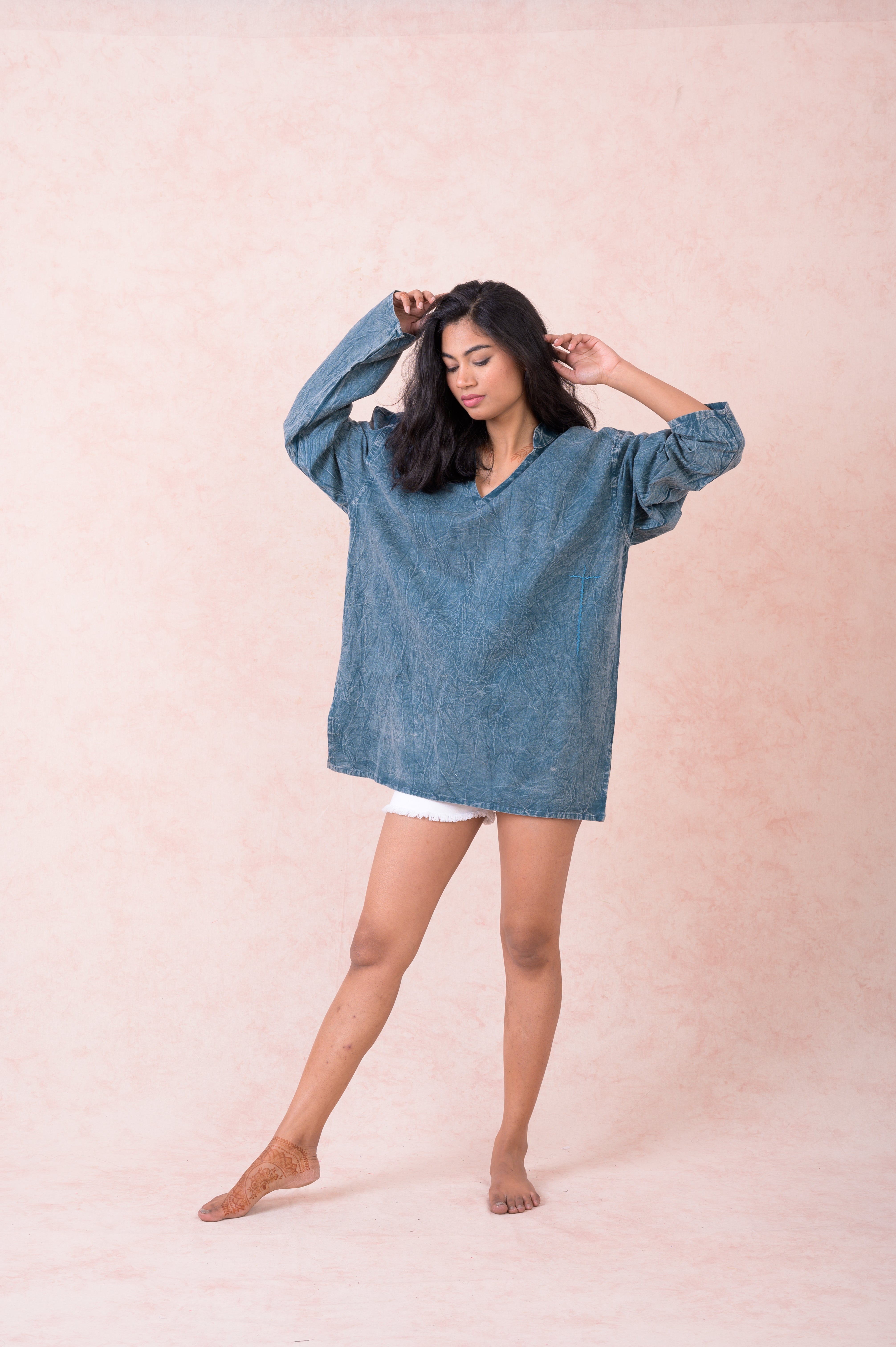 Rhea Solid Long Sleeve Top Black / Small