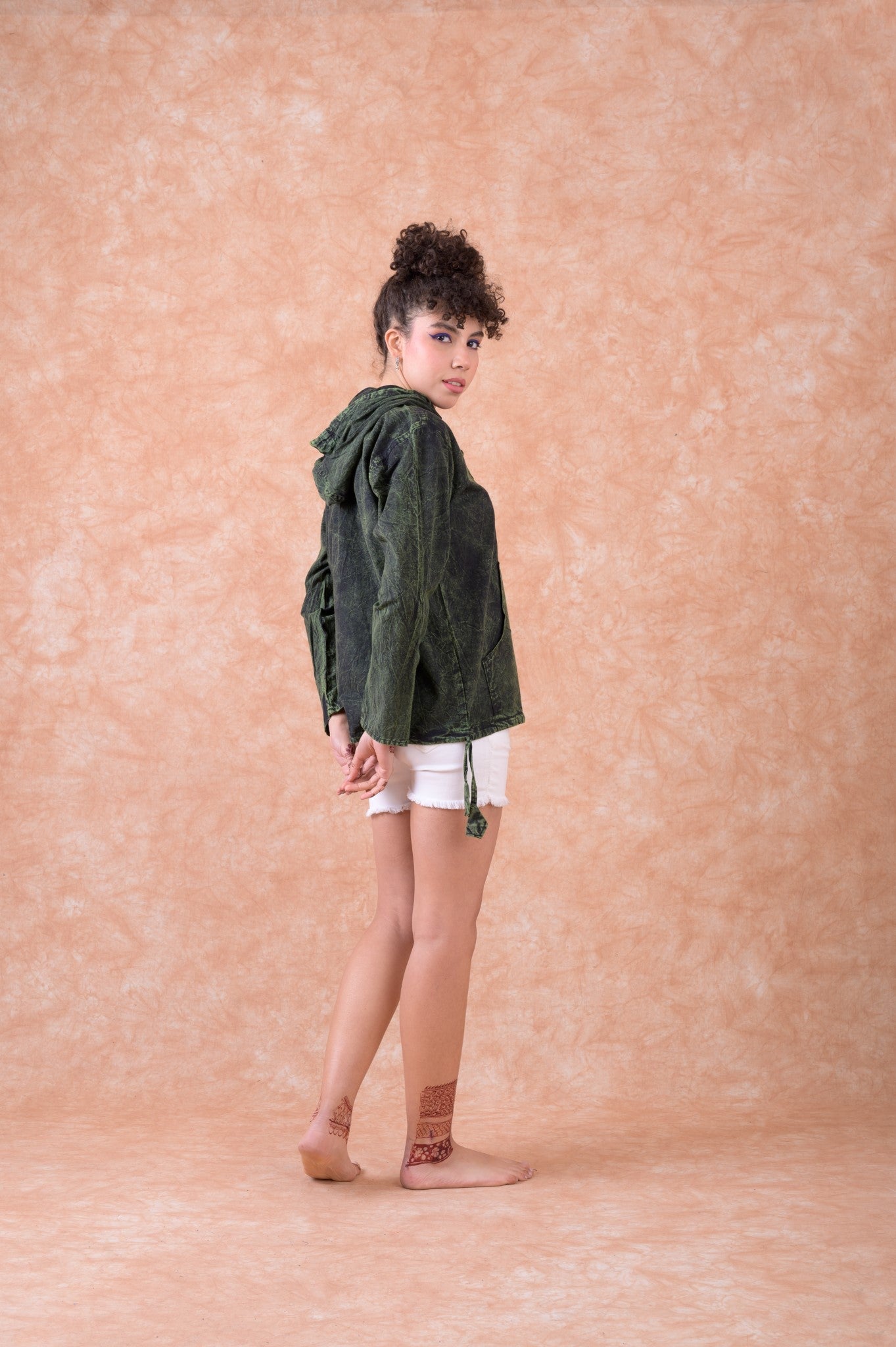 Rhea Flower of Life Hoodie Green / Medium