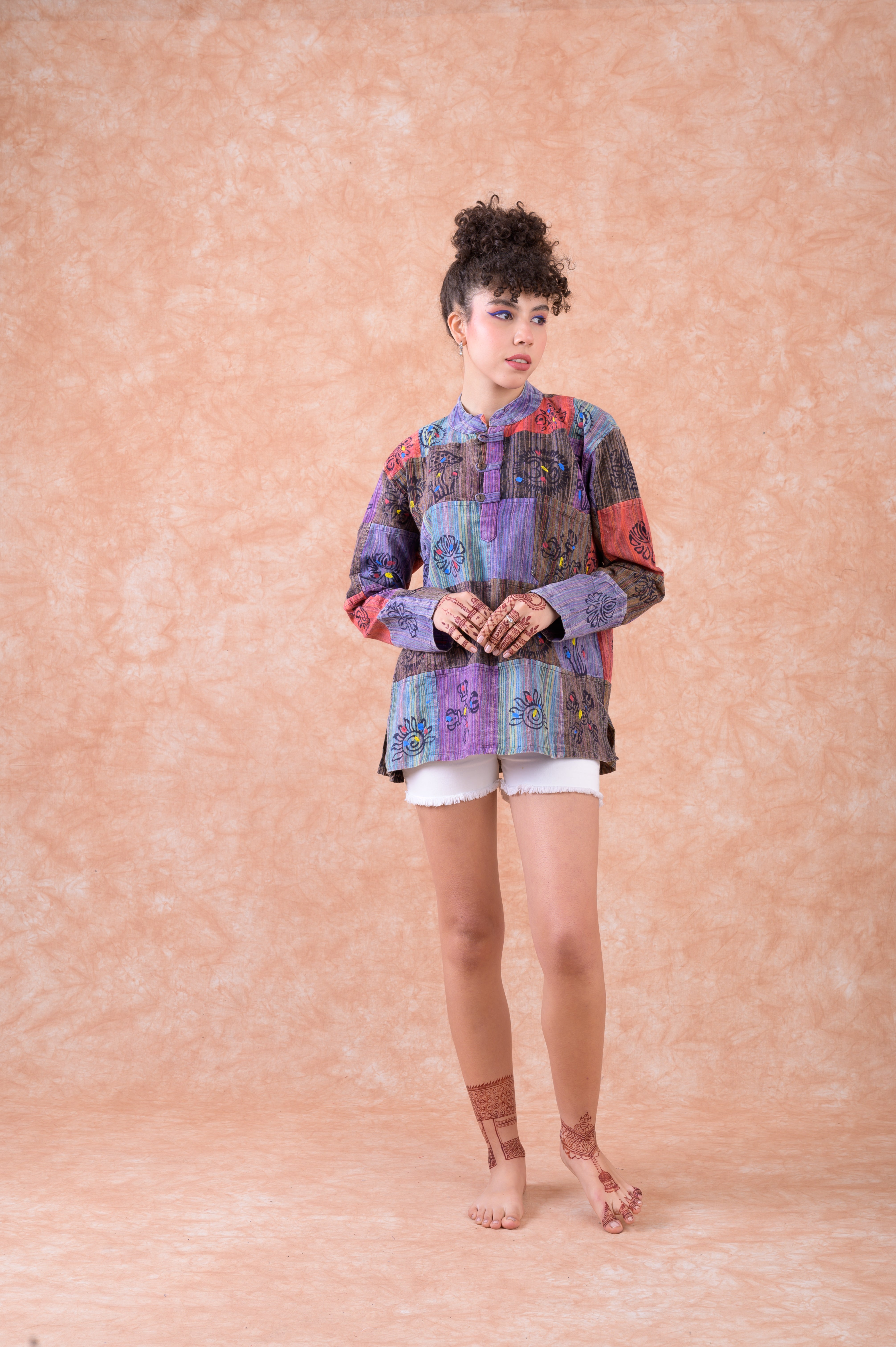 Rhea Symbol'd Buttons & Pocket Top