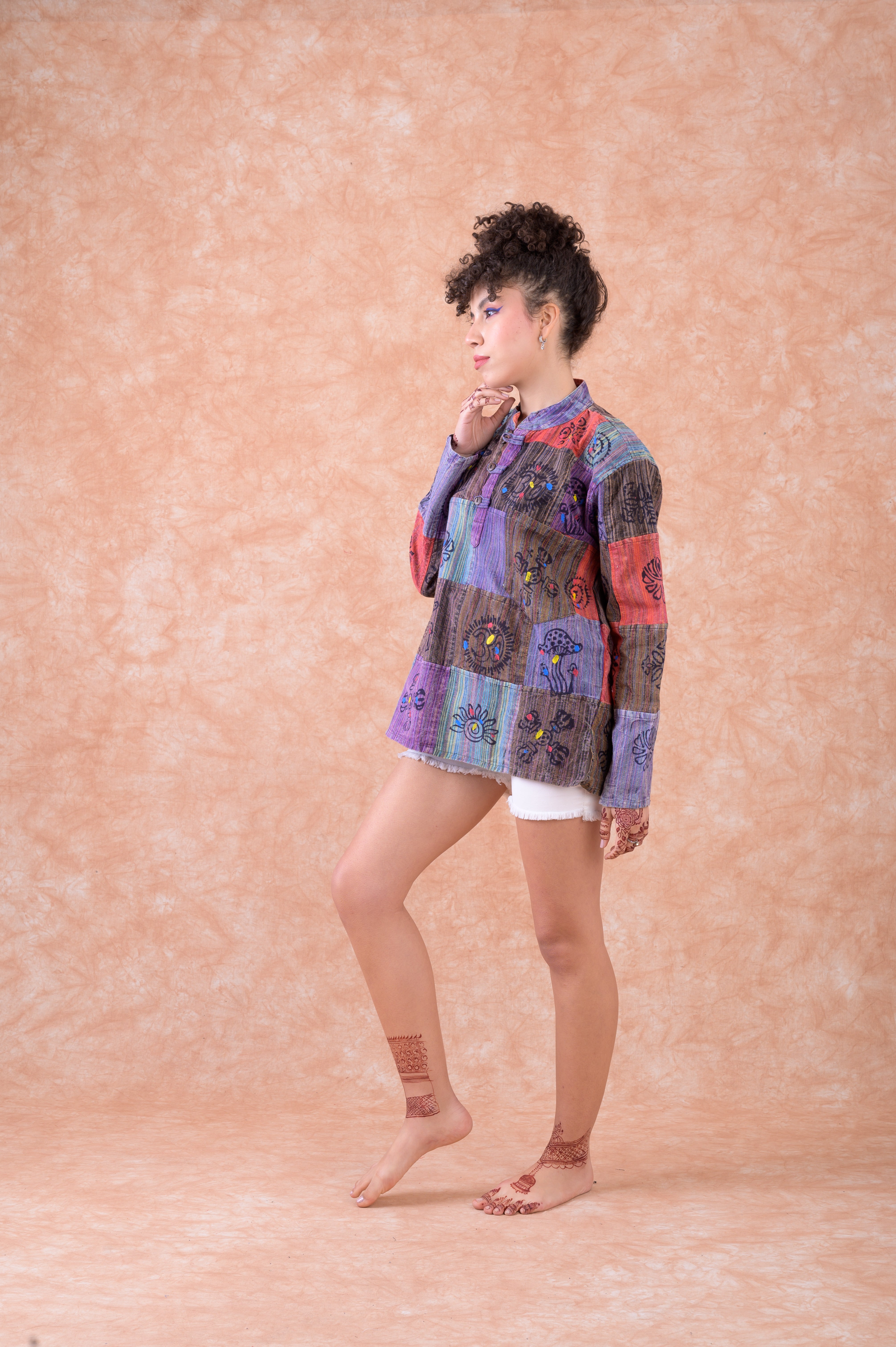 Rhea Symbol'd Buttons & Pocket Top