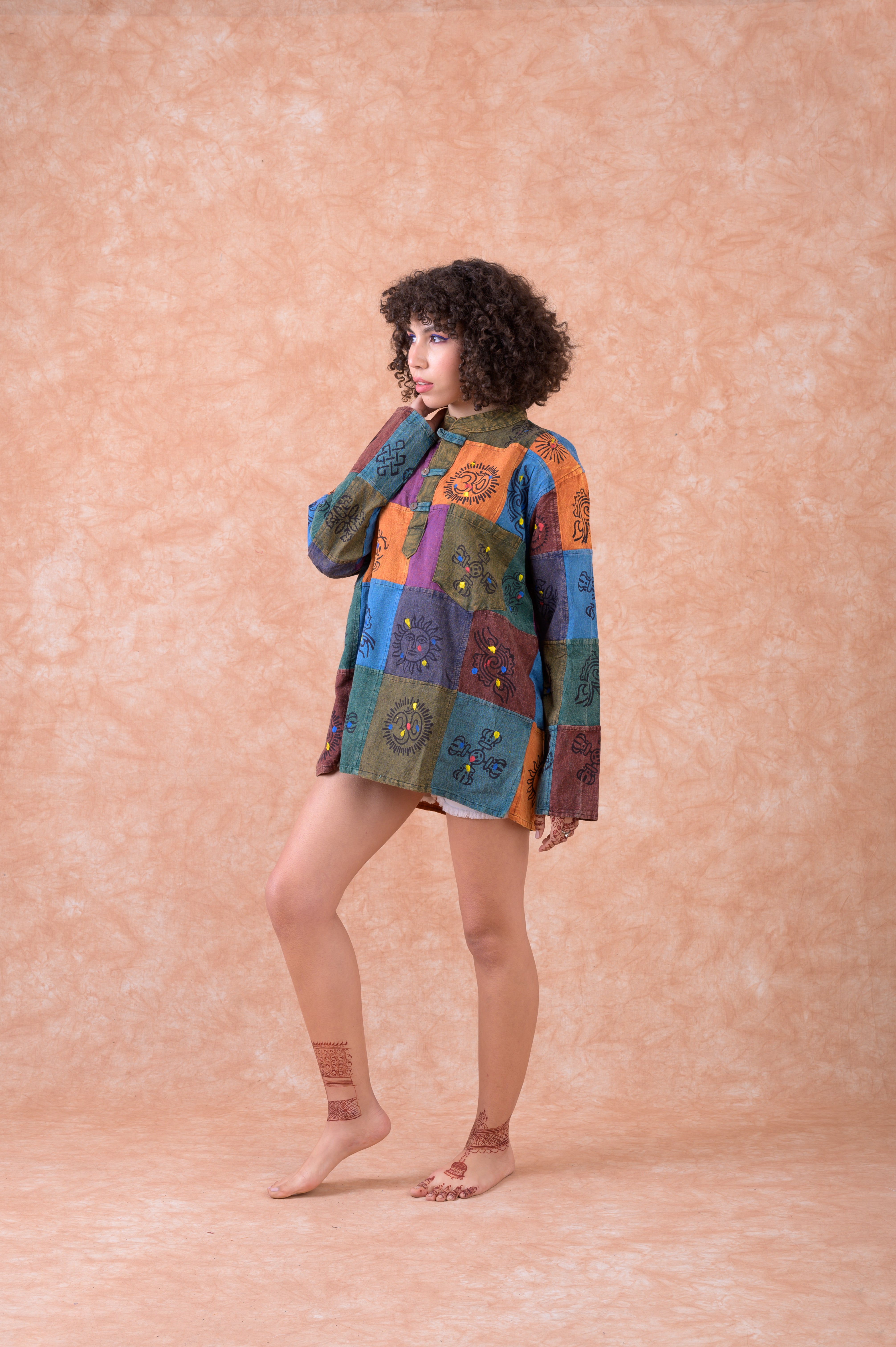 Rhea Symbol'd Buttons & Pocket Top