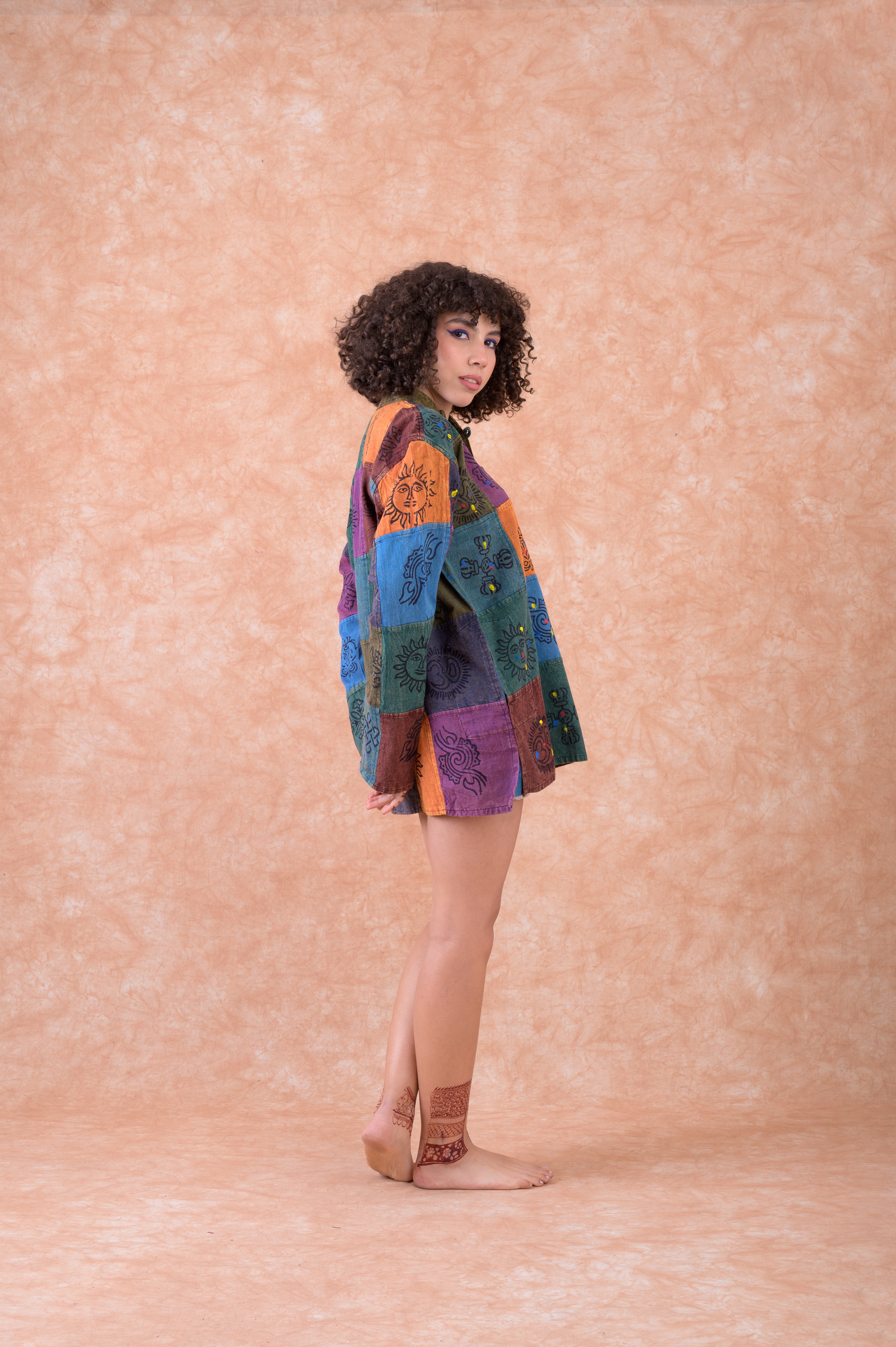 Rhea Symbol'd Buttons & Pocket Top