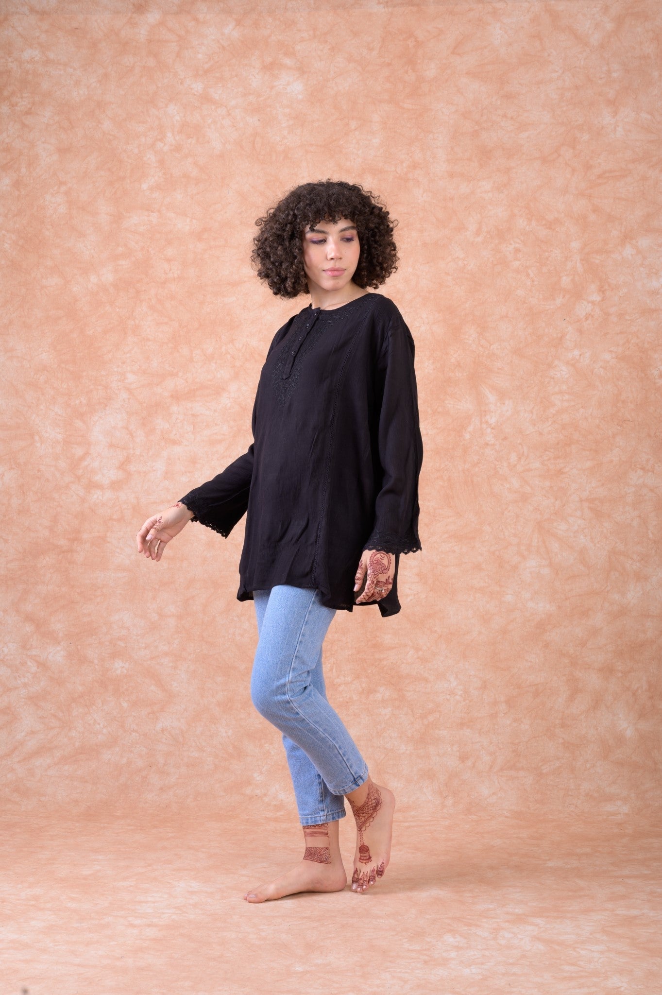 Rhea Natasha Top Black / L/X