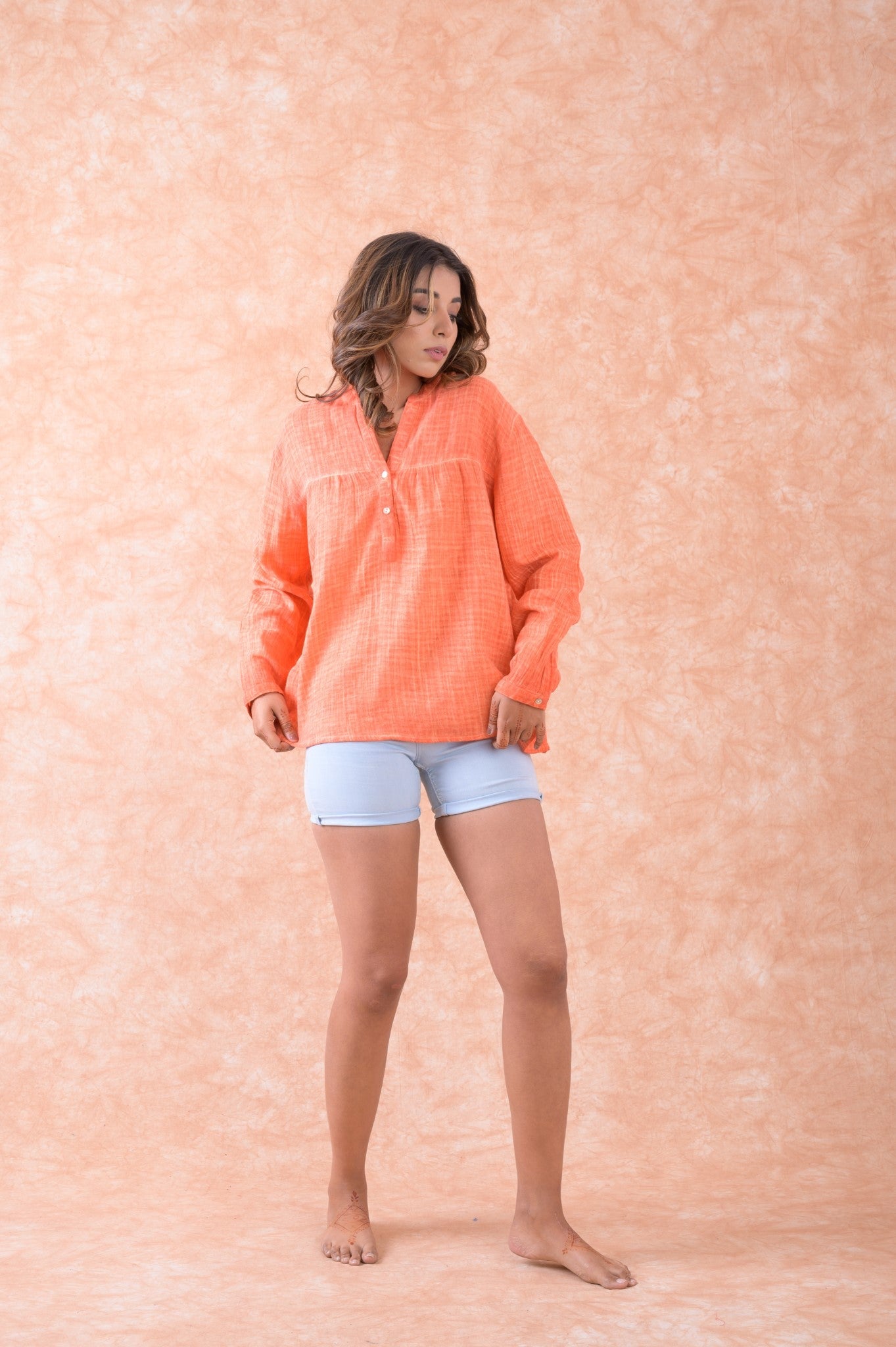 Rhea Pattern Long Sleeve Top Black / S/M