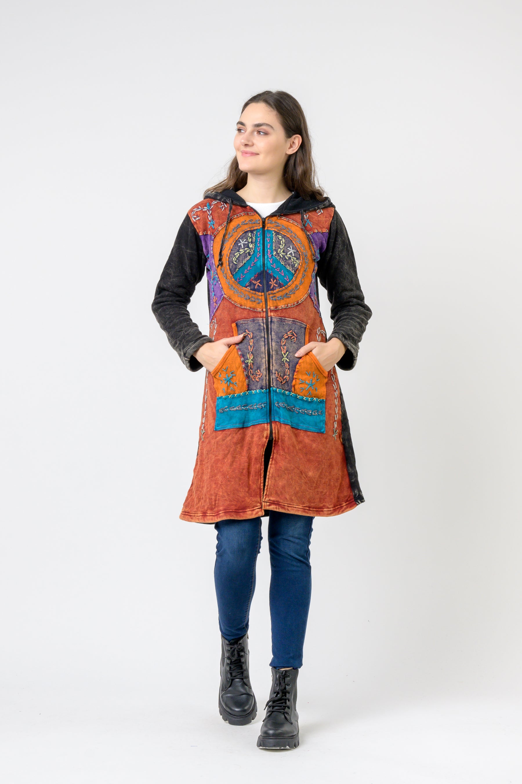 Rhea Patterned Long Sleeve Cotton Top