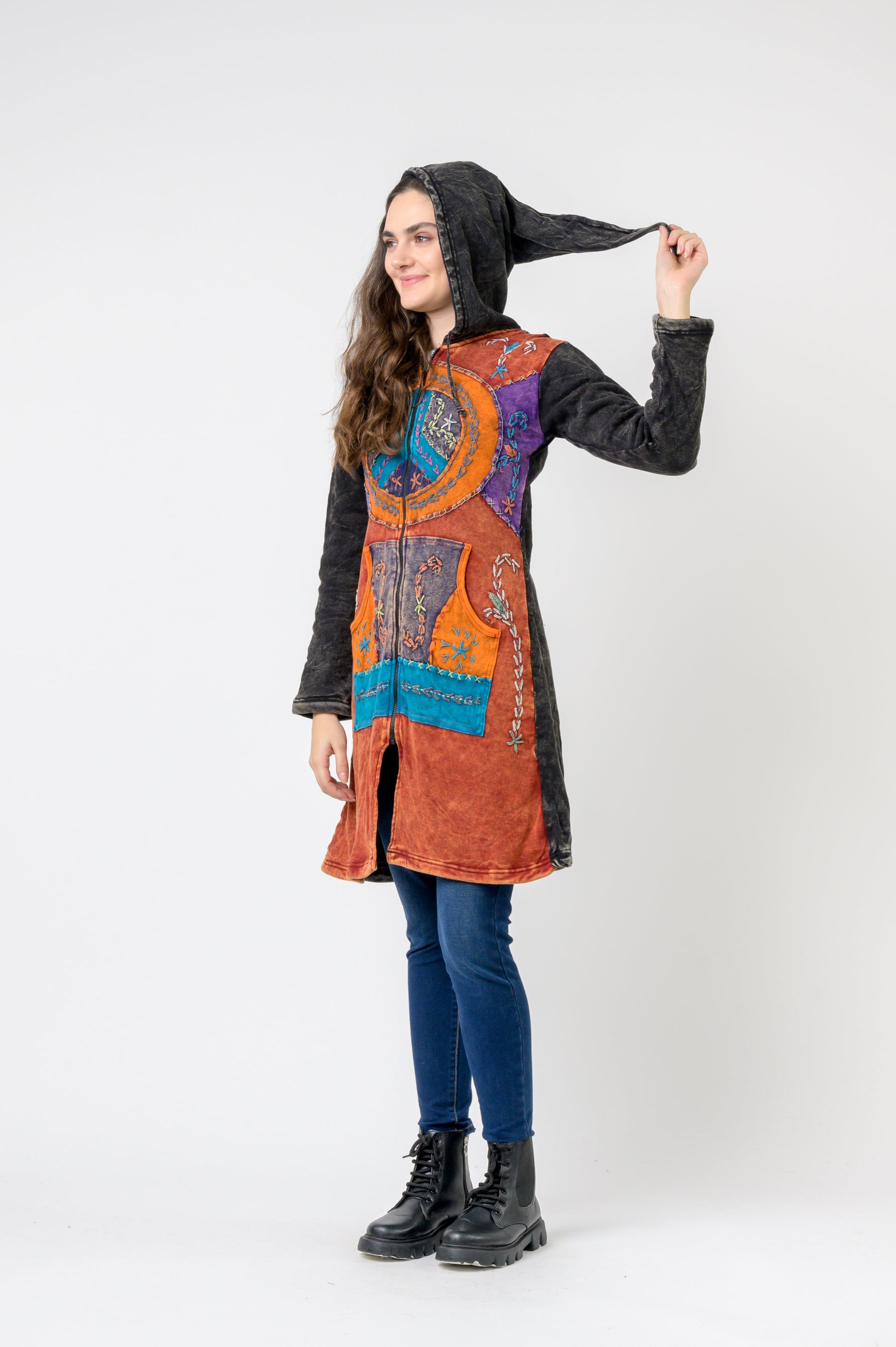 Rhea Patterned Long Sleeve Cotton Top