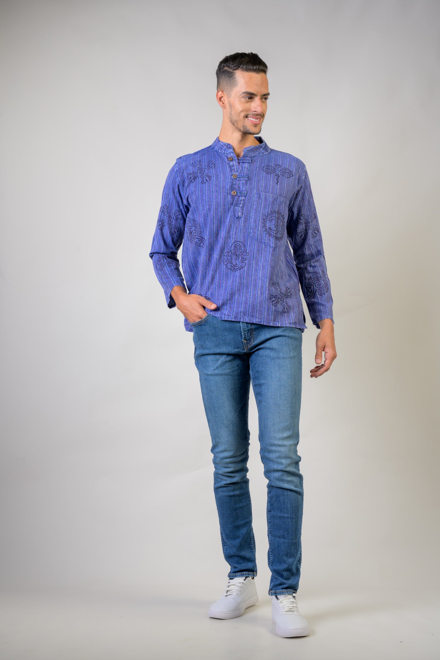 Rhea Cotton Wass Shirt Blue / 2XLarge