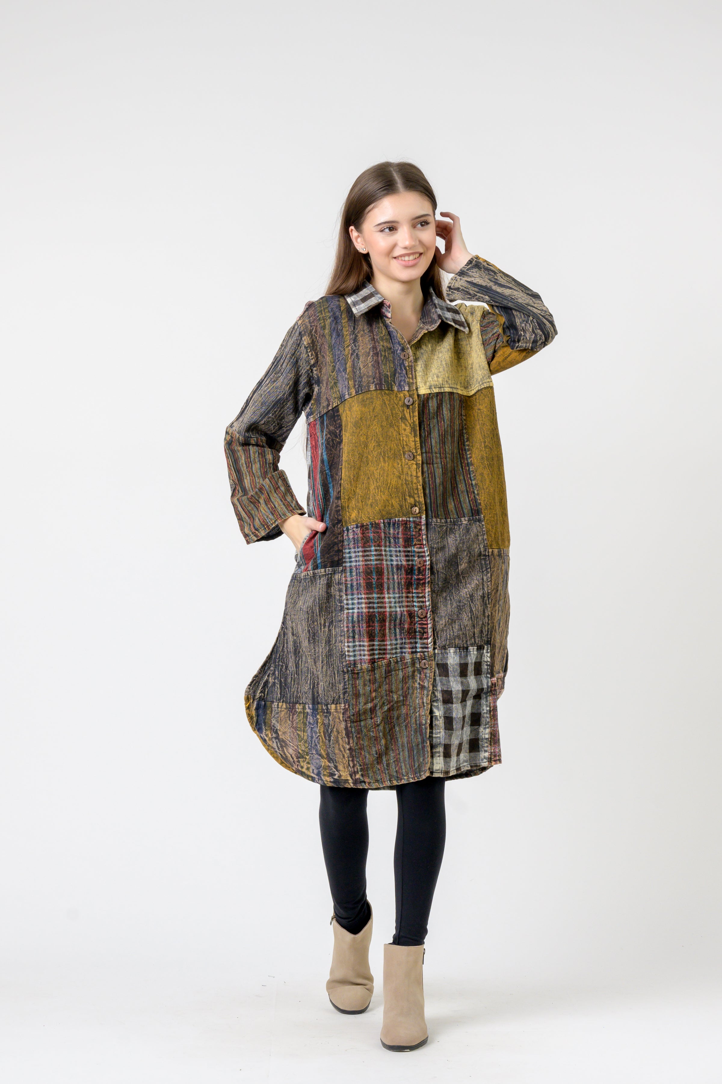 Rhea Collared Cotton Full Sleeve Long shirt