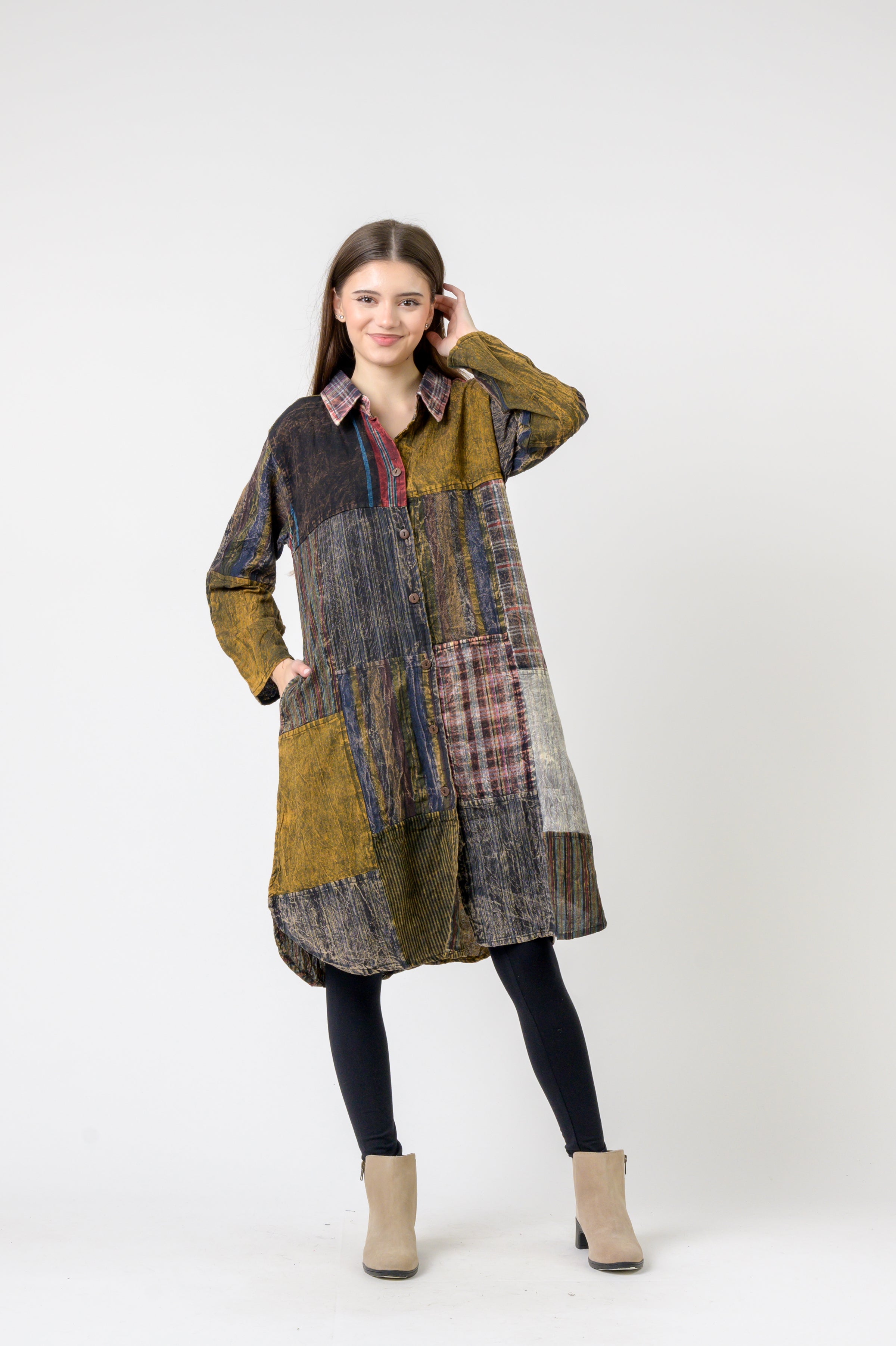 Rhea Collared Cotton Full Sleeve Long shirt