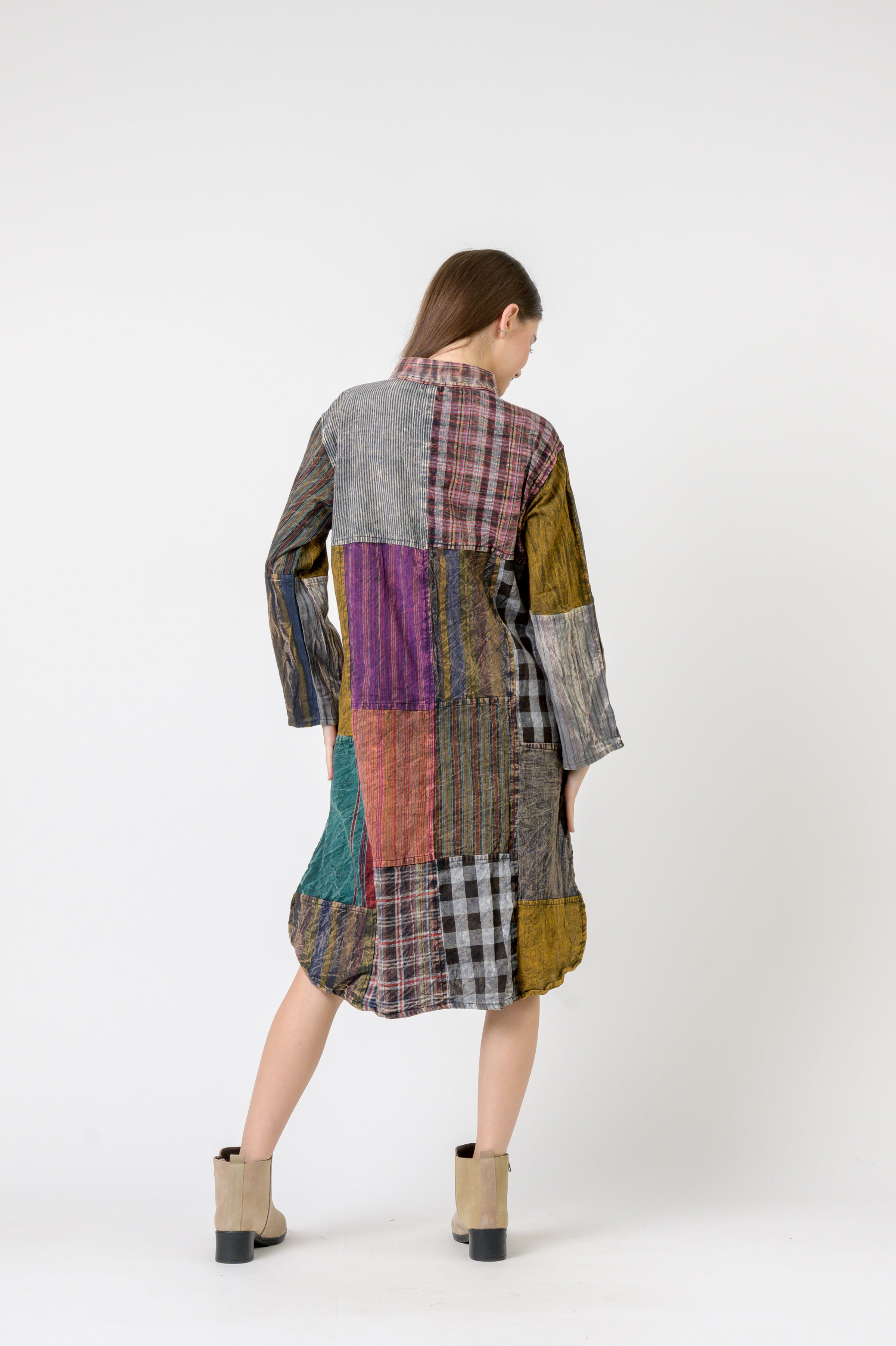 Rhea Mandarin Collar Cotton Casual Wear