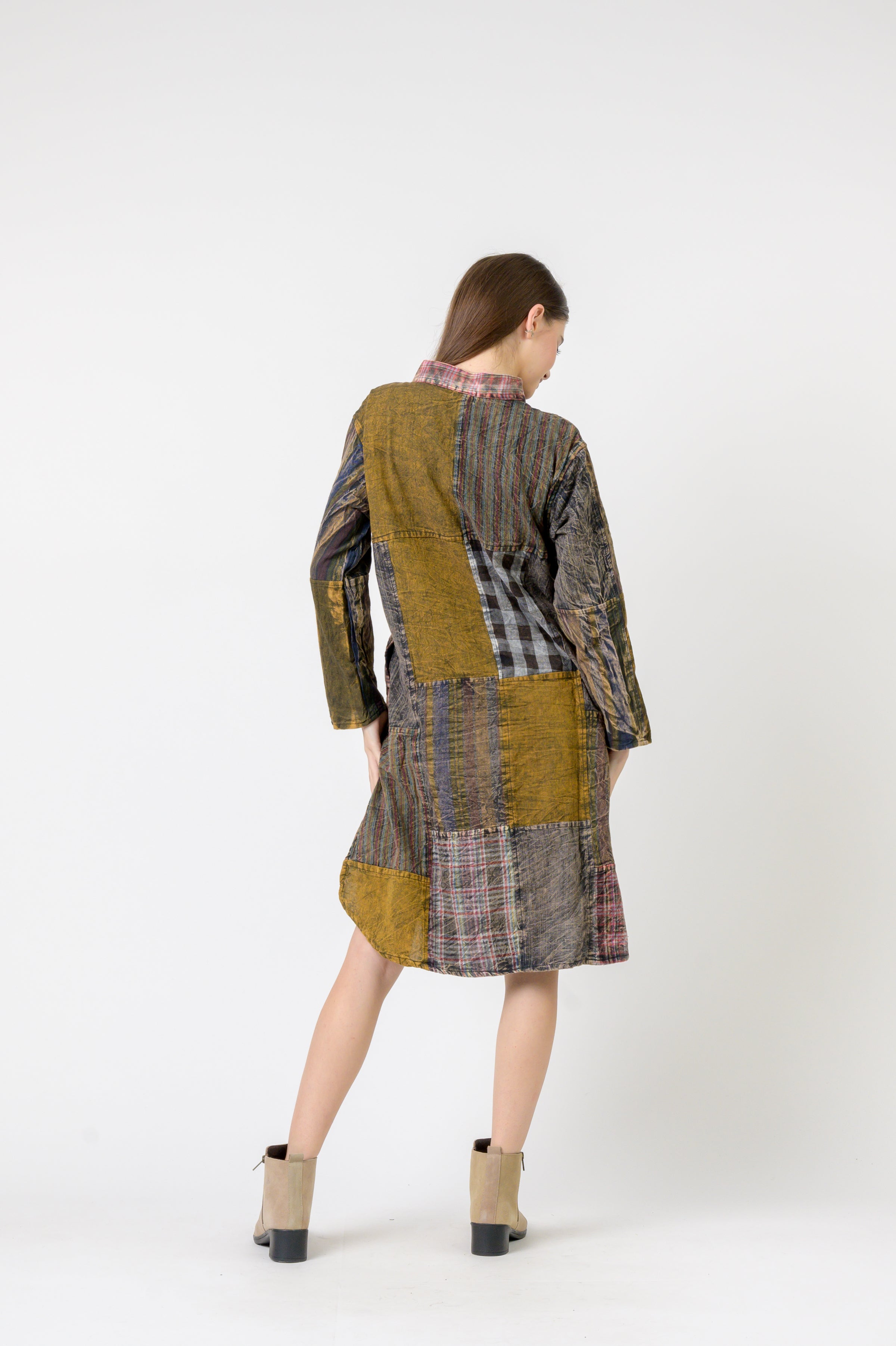 Rhea Mandarin Collar Cotton Casual Wear